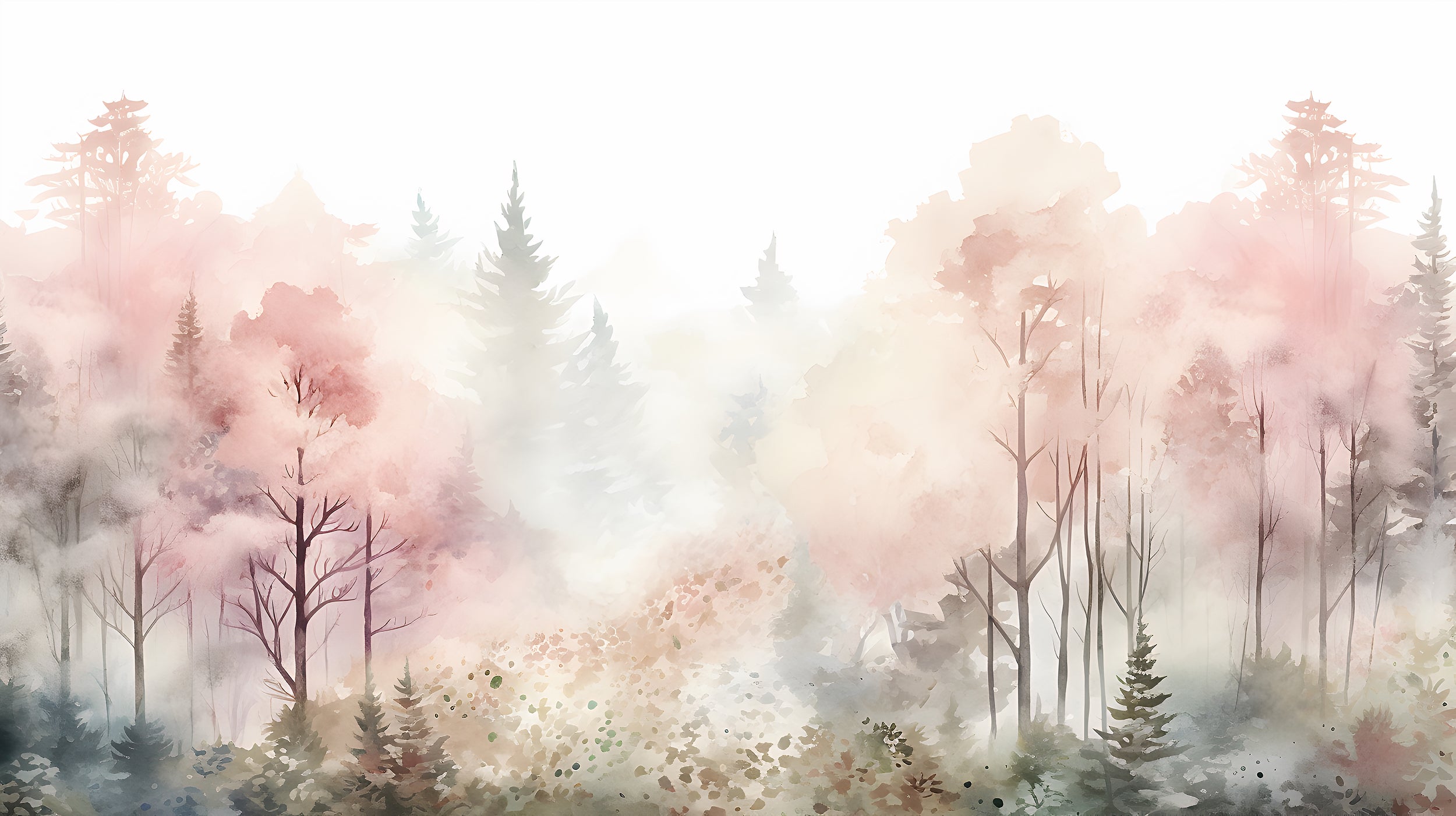 Nature-Inspired Pink Trees Wall Decal