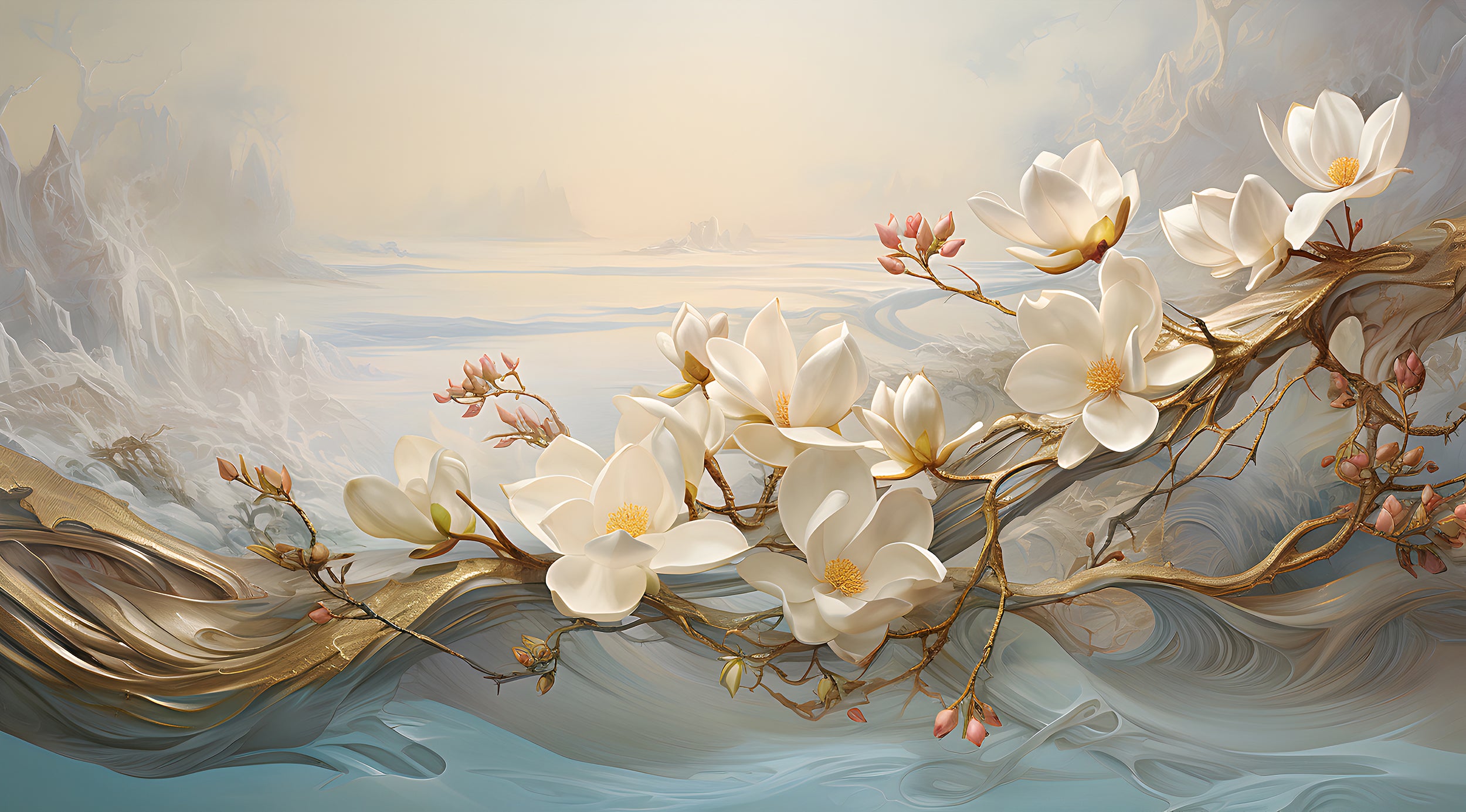 Vintage Large Floral Wall Decal