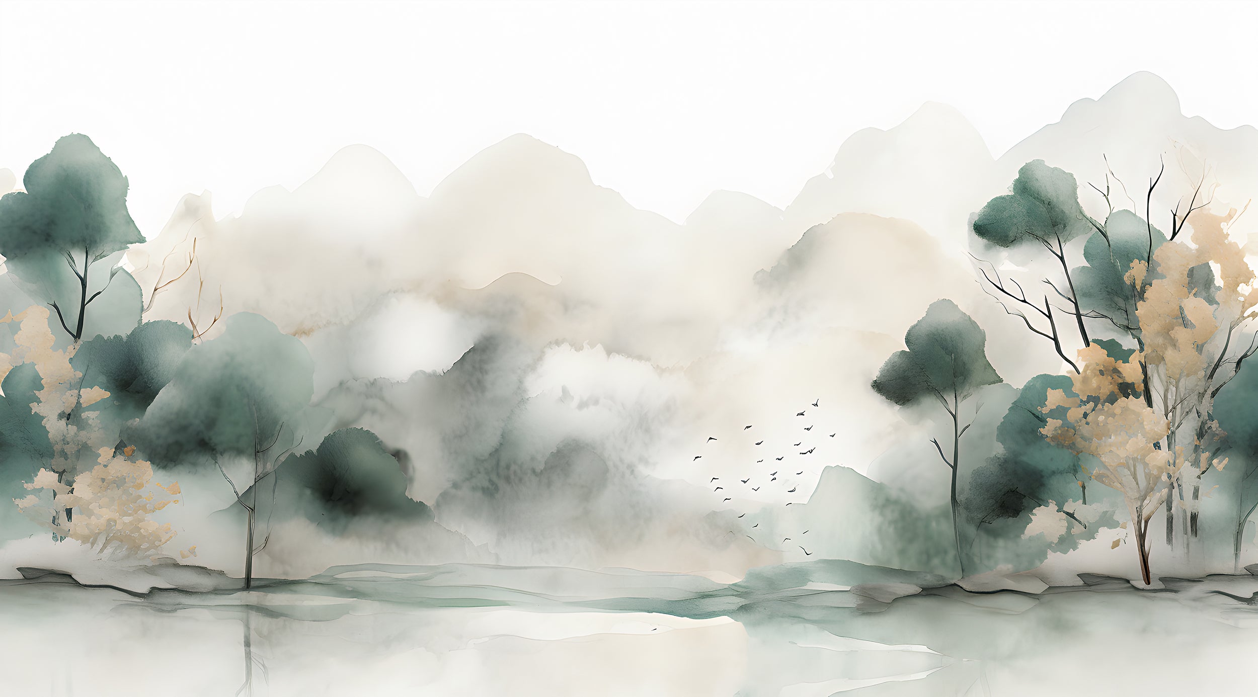 Vintage Forest Landscape Wall Decal