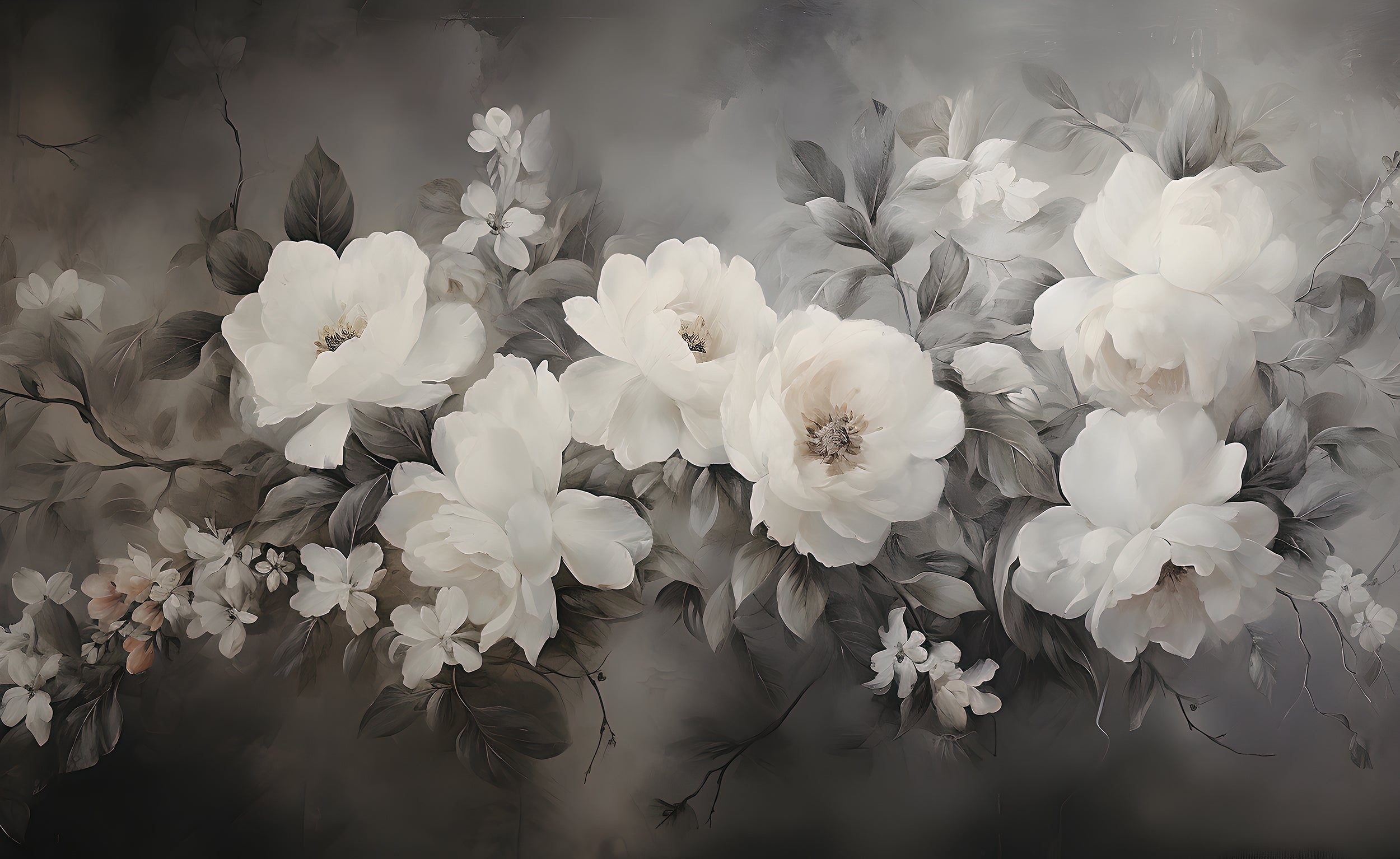 Sophisticated Dark Floral Wall Decal