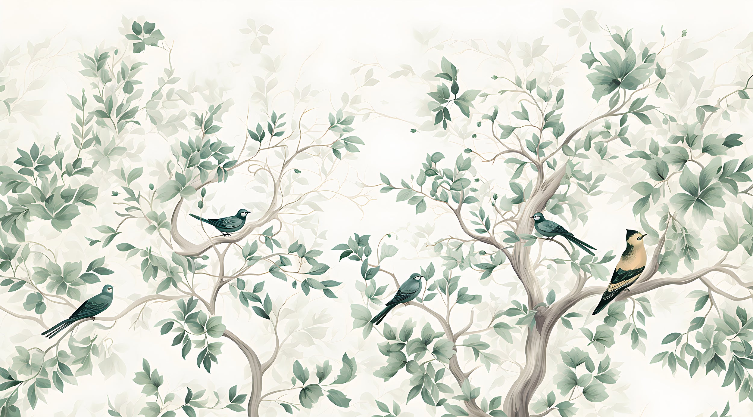 Light Green Floral Wall Decal