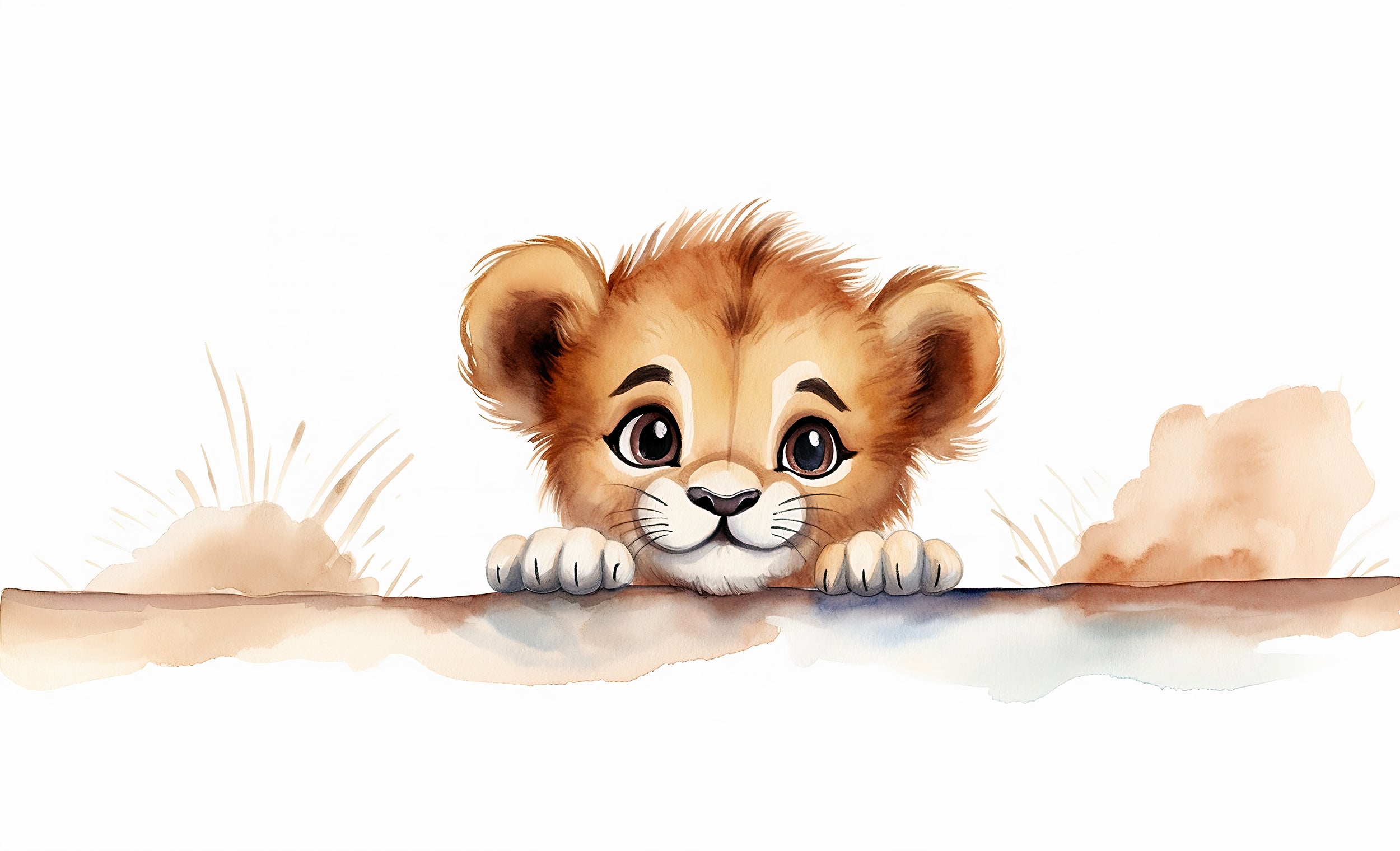 Easy-to-Apply Nursery Lion Wallpaper - PVC-Free Design