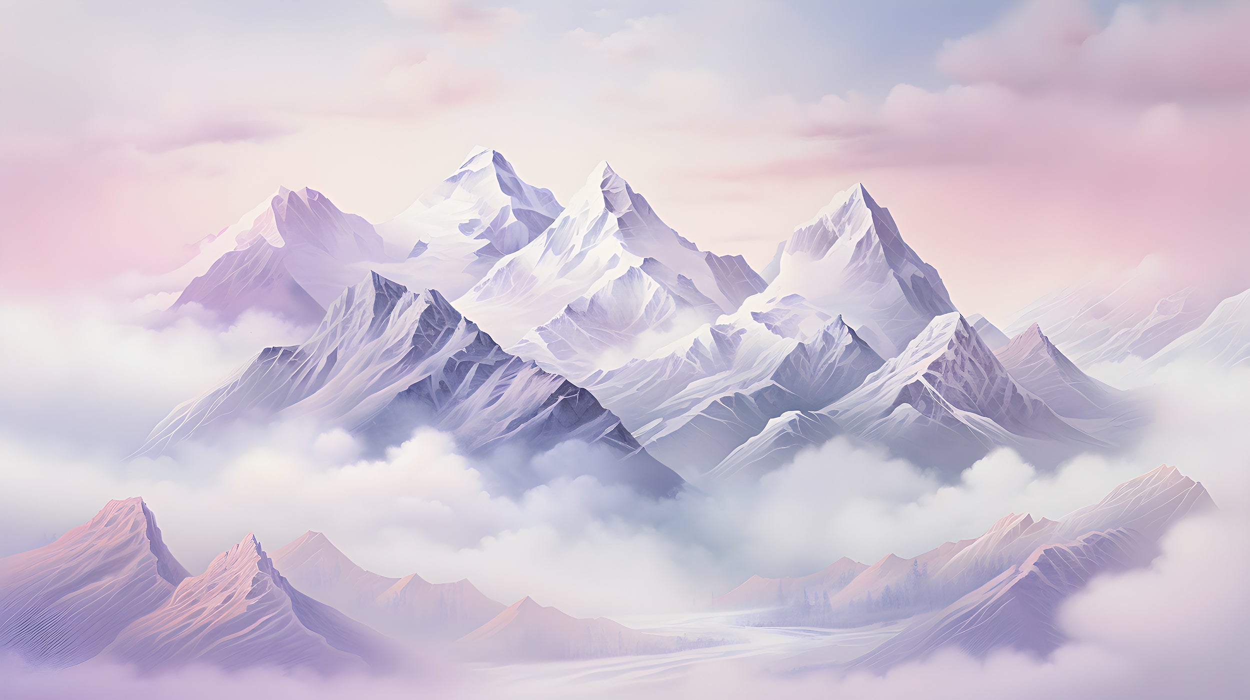 Nursery Mountain Wall Mural - Easy Application
