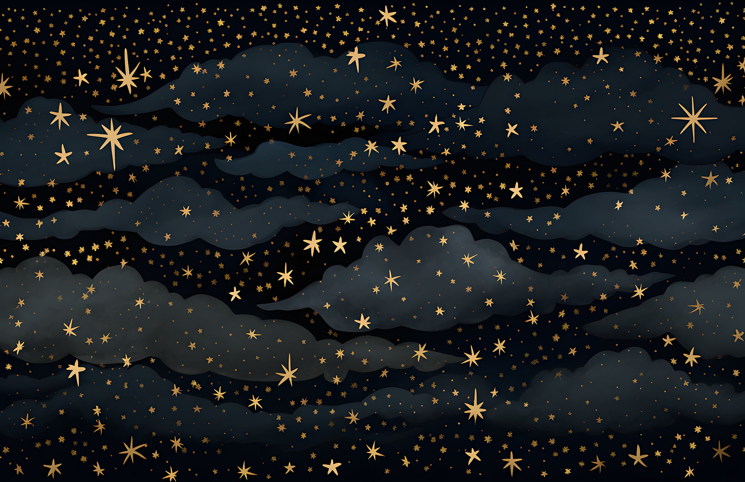 Dark Clouds and Stars Wall Decal