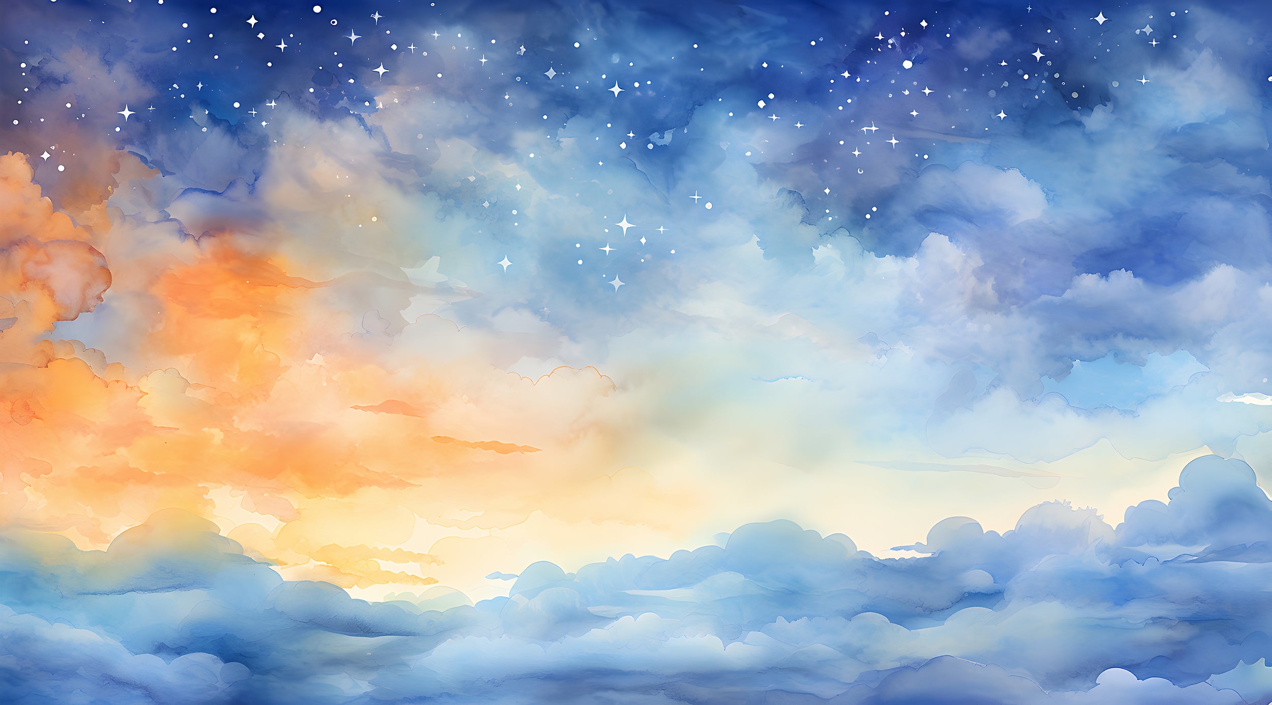 Peel and Stick Watercolor Sky Wallpaper