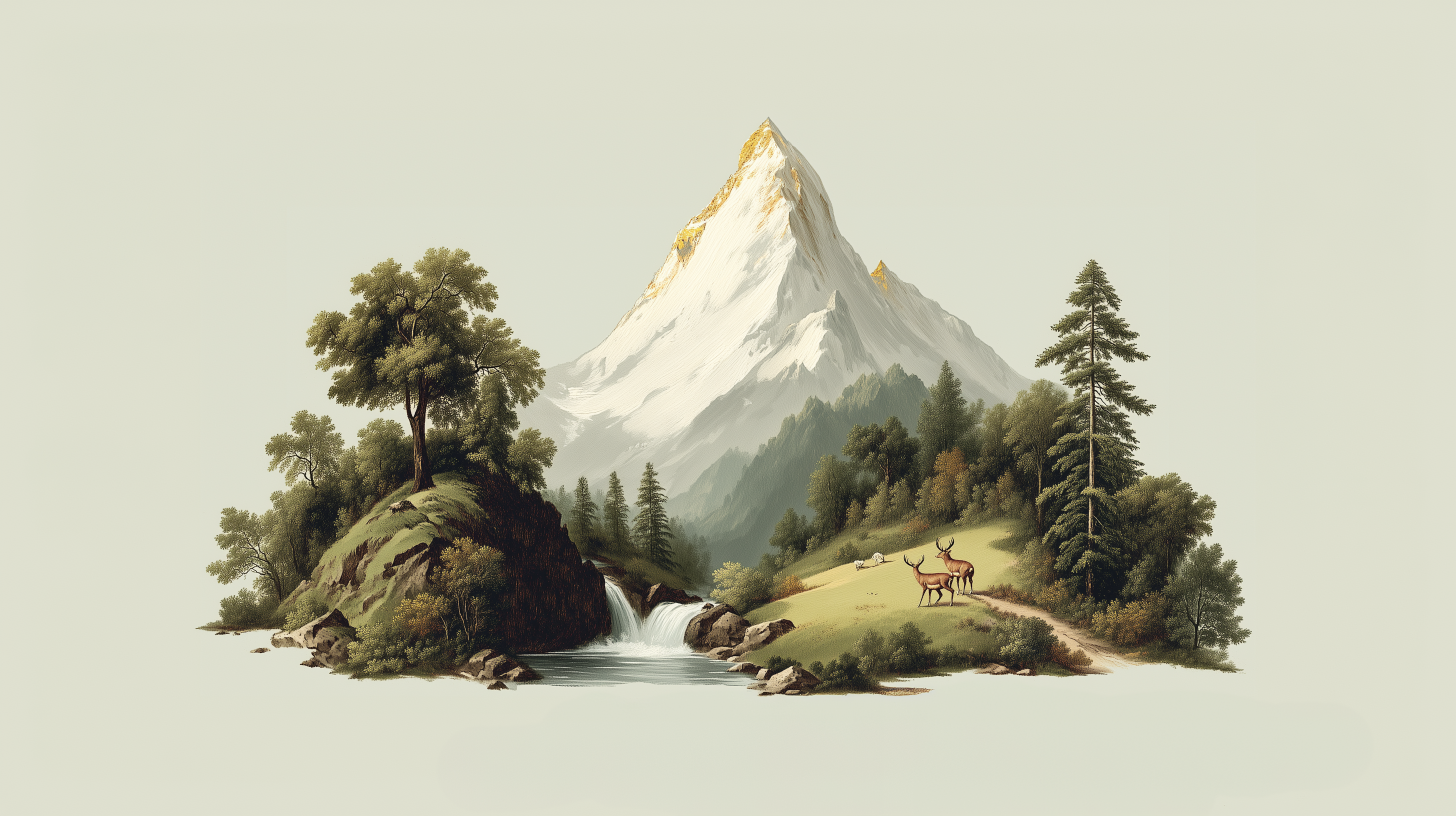 Peel and stick waterfall forest mural
Tranquil forest wall art