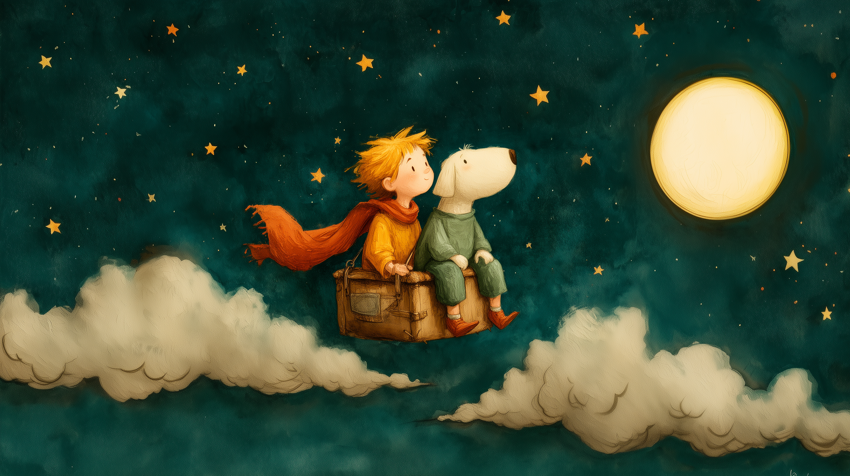 Nursery night sky peel and stick mural
Clouds and stars kids room wallpaper