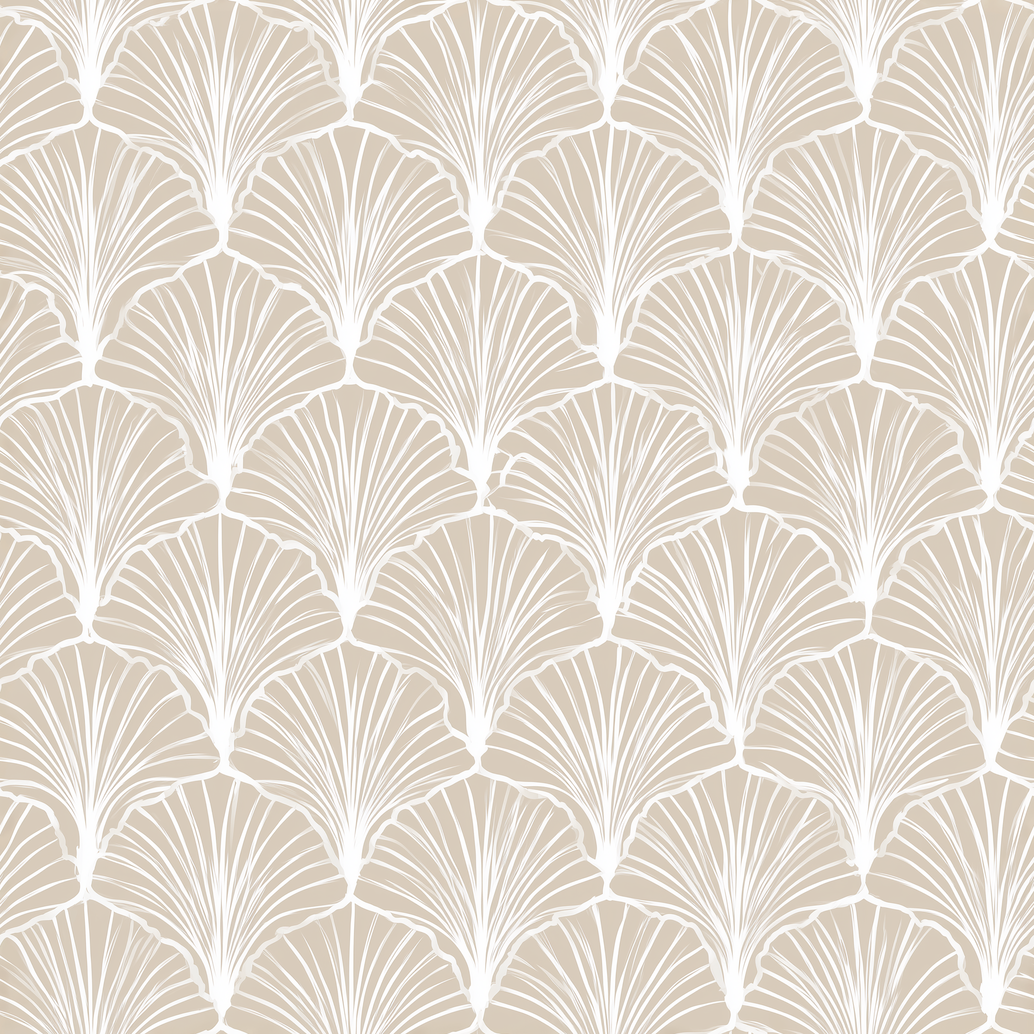 Art Deco ginkgo leaves in beige tones
Minimalist botanical wallpaper pattern