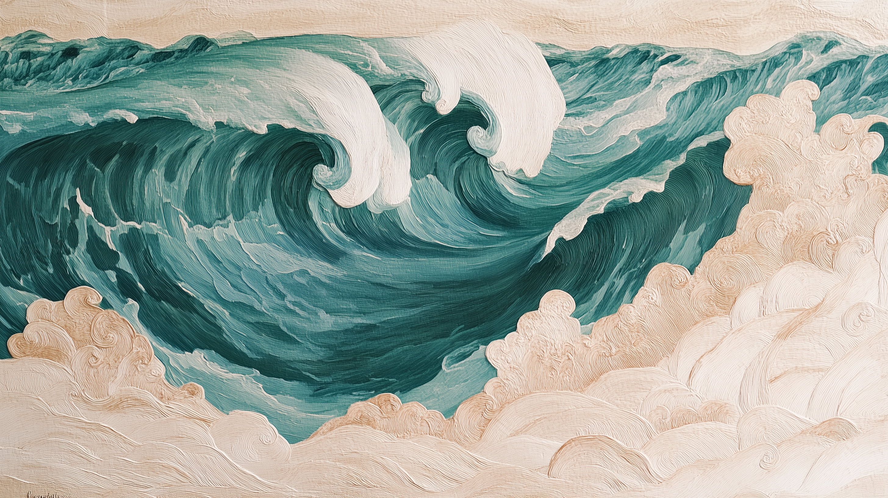 Peel-and-stick ocean wallpaper.
Custom size ocean wall decor.