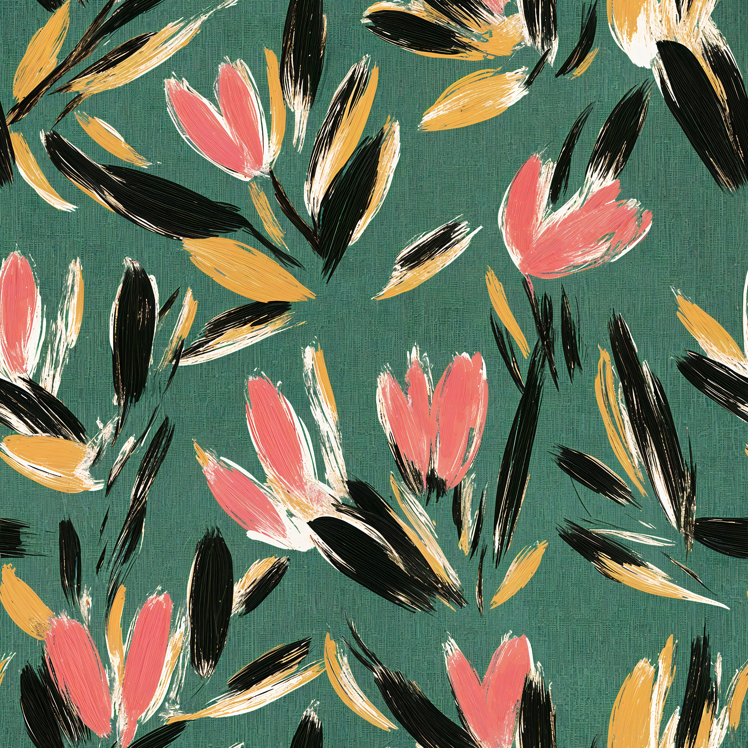 Abstract floral art peel-and-stick wallpaper.
Contemporary flower design wallpaper.