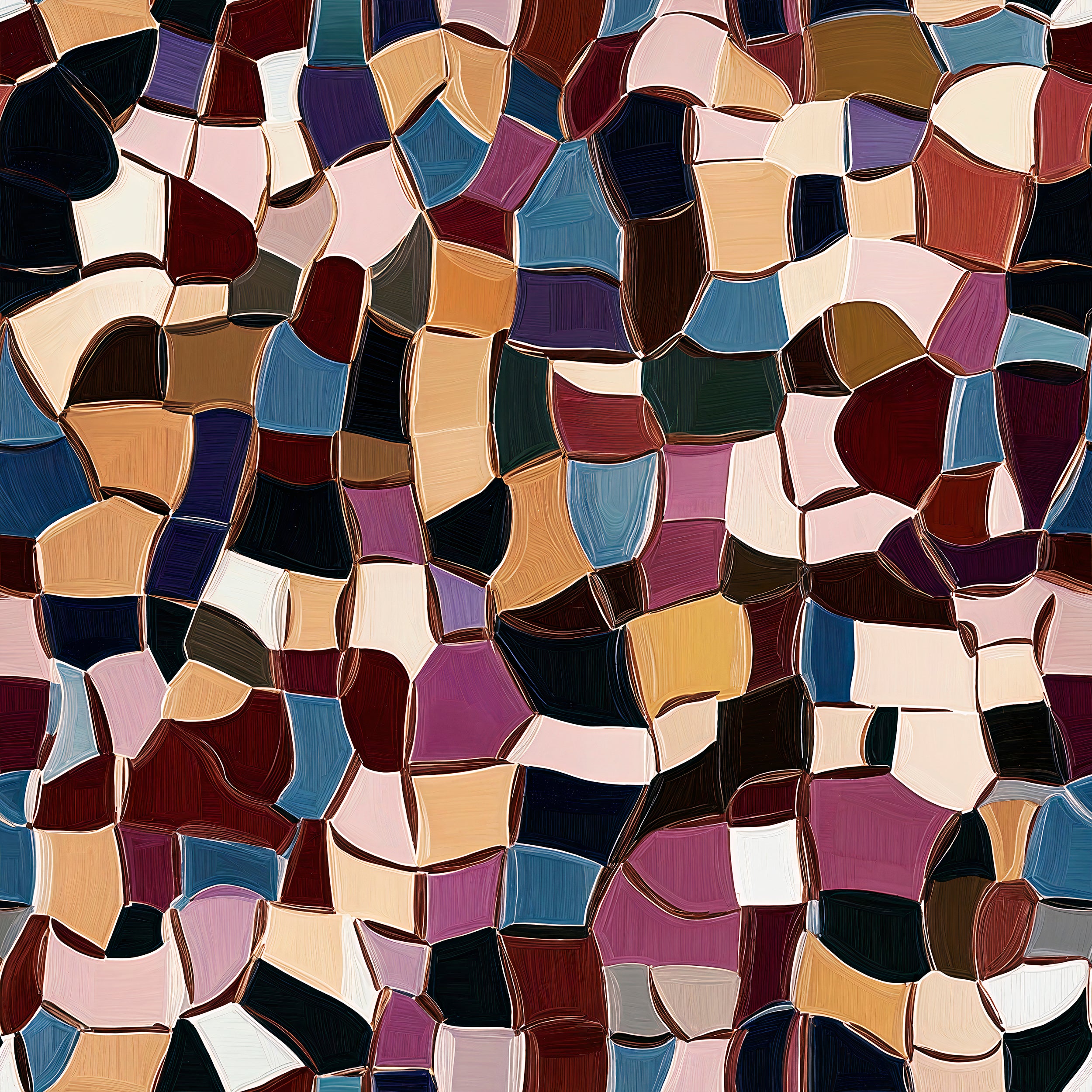 Vibrant geometric peel-and-stick wallpaper.
Modern mosaic pattern wall art.