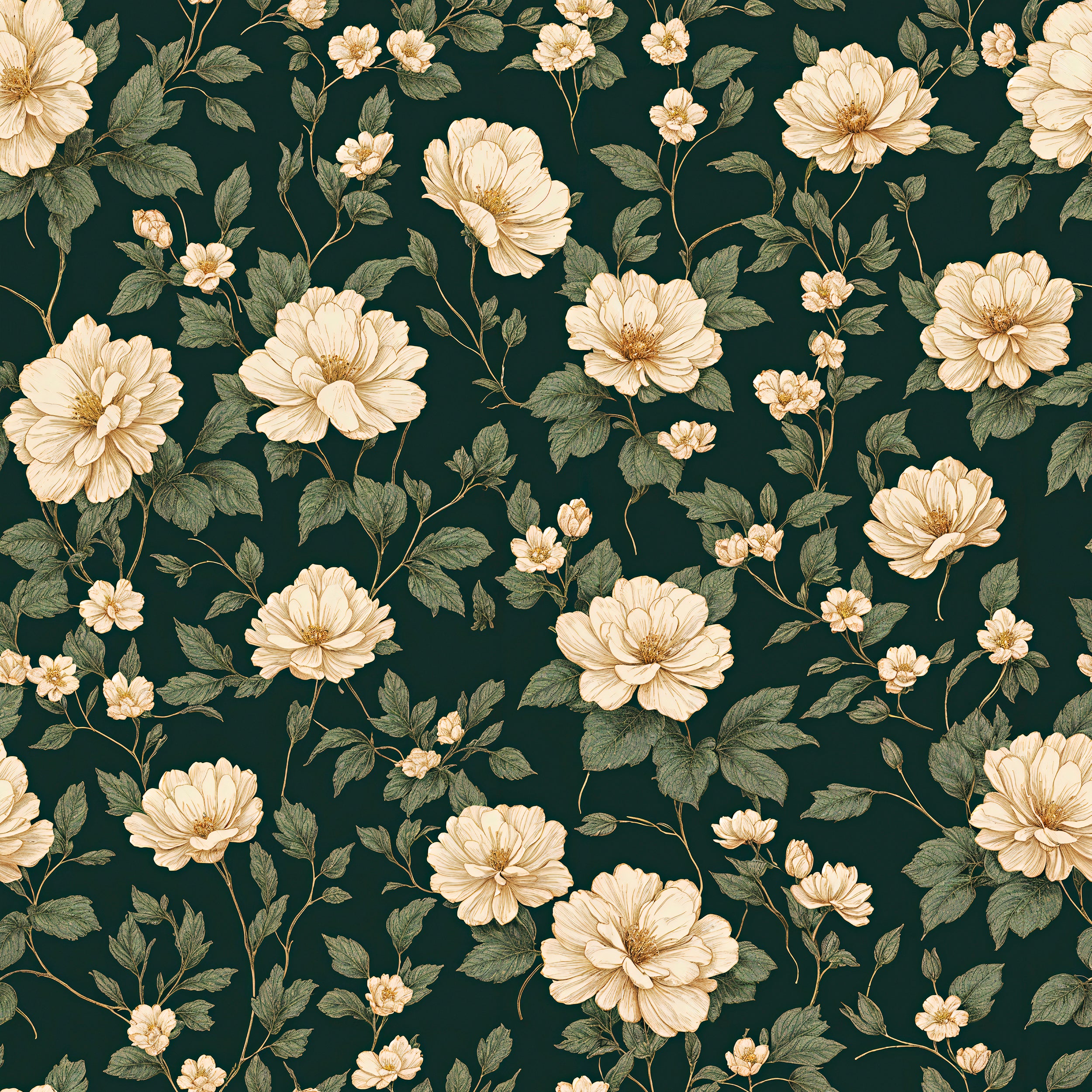 Botanical design wallpaper for bedrooms.
Classic floral peel-and-stick wallpaper.