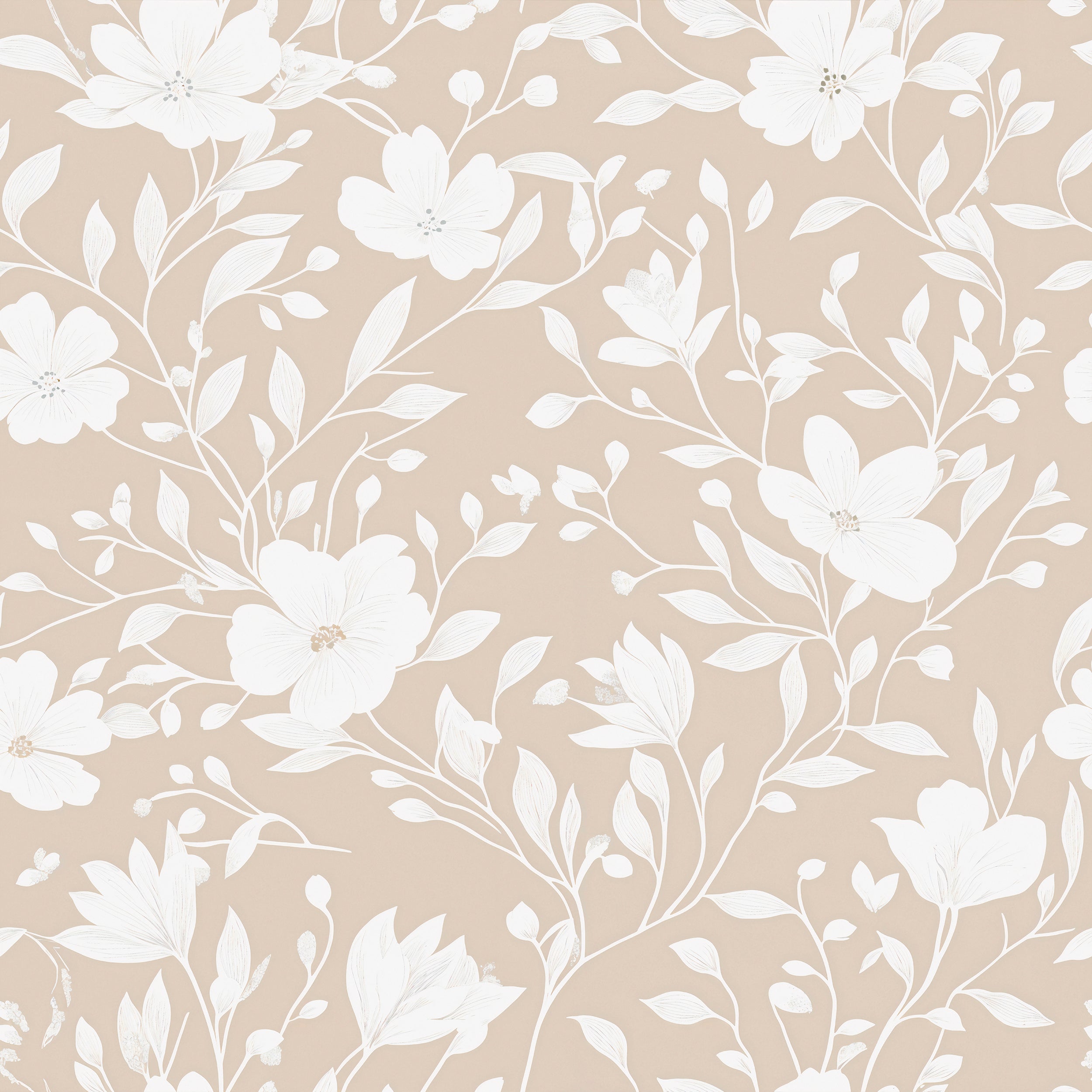Simple floral peel-and-stick wallpaper.
Elegant beige floral wallpaper for modern spaces.
