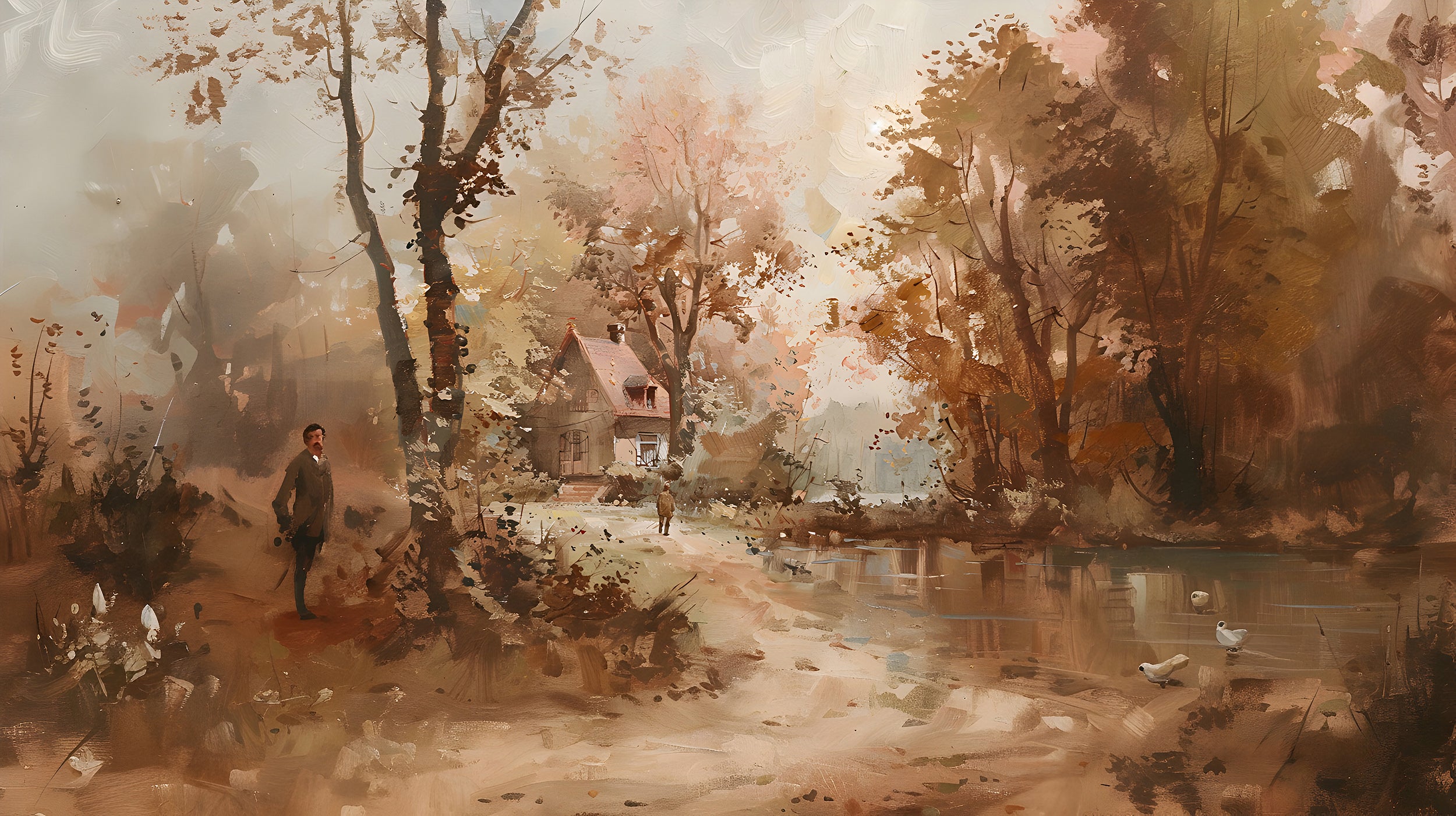 Serene Woodland Retreat Wallpaper