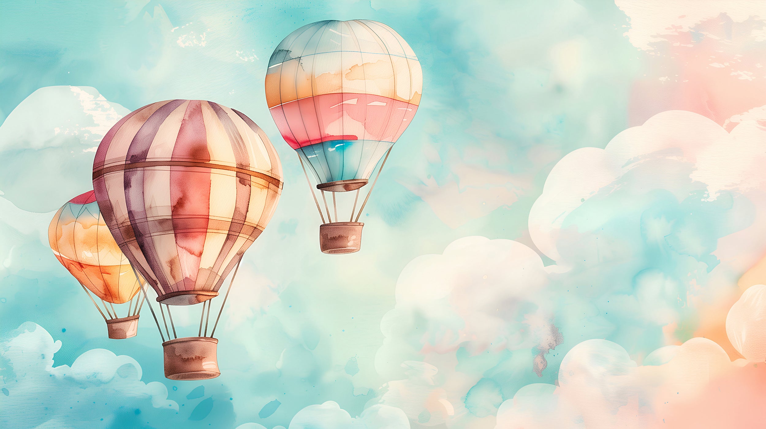 Hot air balloons nursery wall art