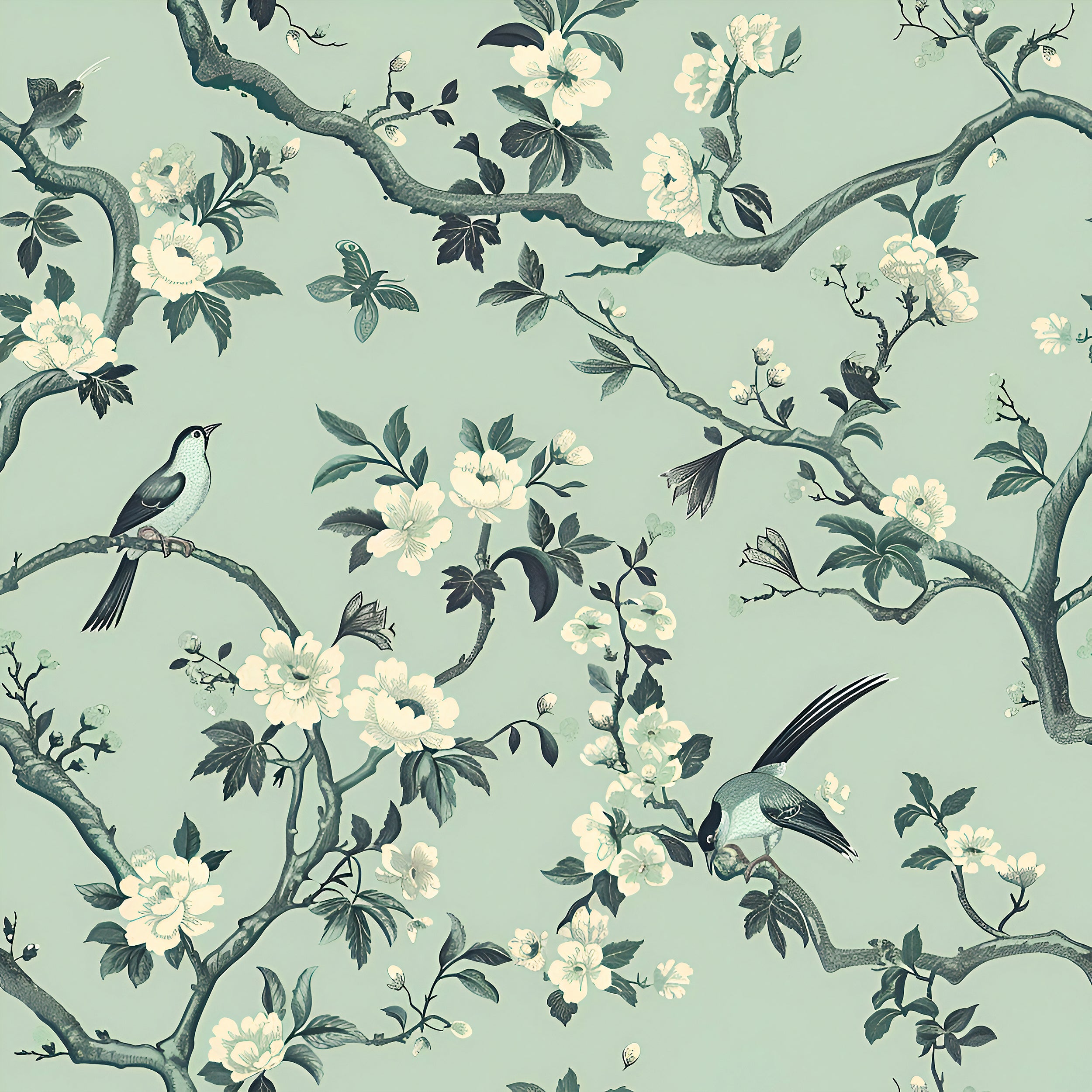 Peel and stick chinoiserie art