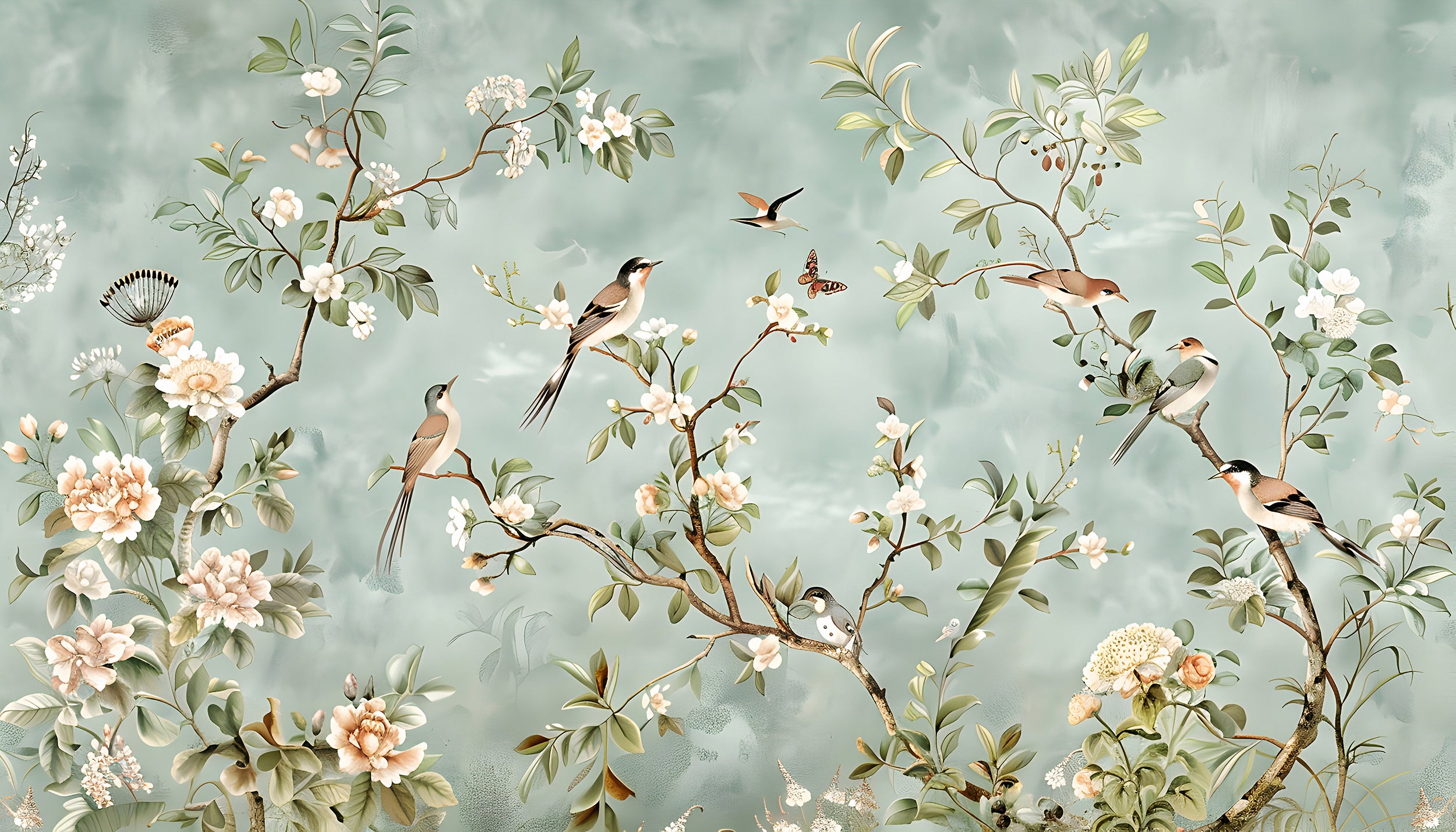 Japanese floral wall mural