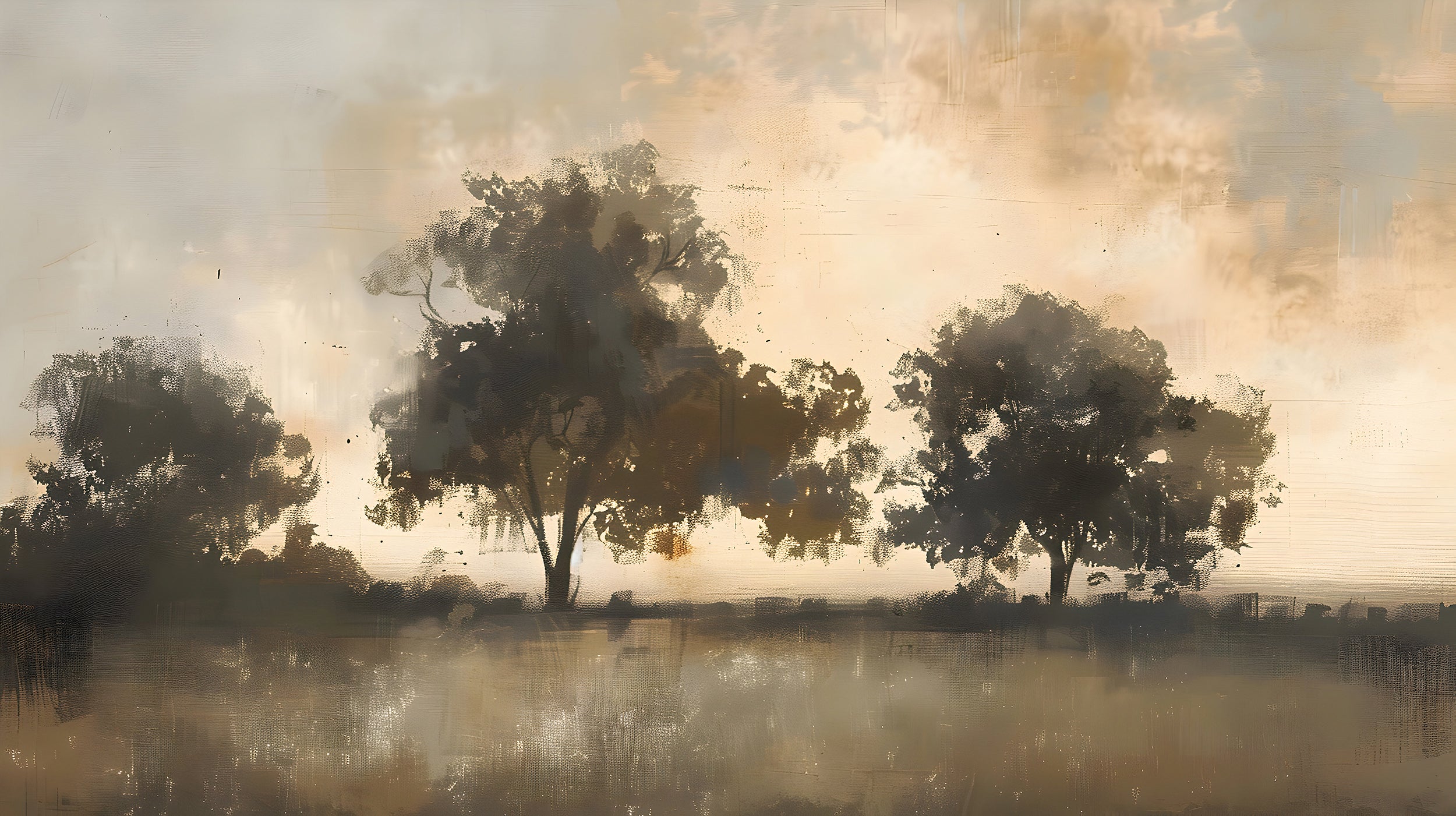 Classic art removable mural Serene countryside wall mural