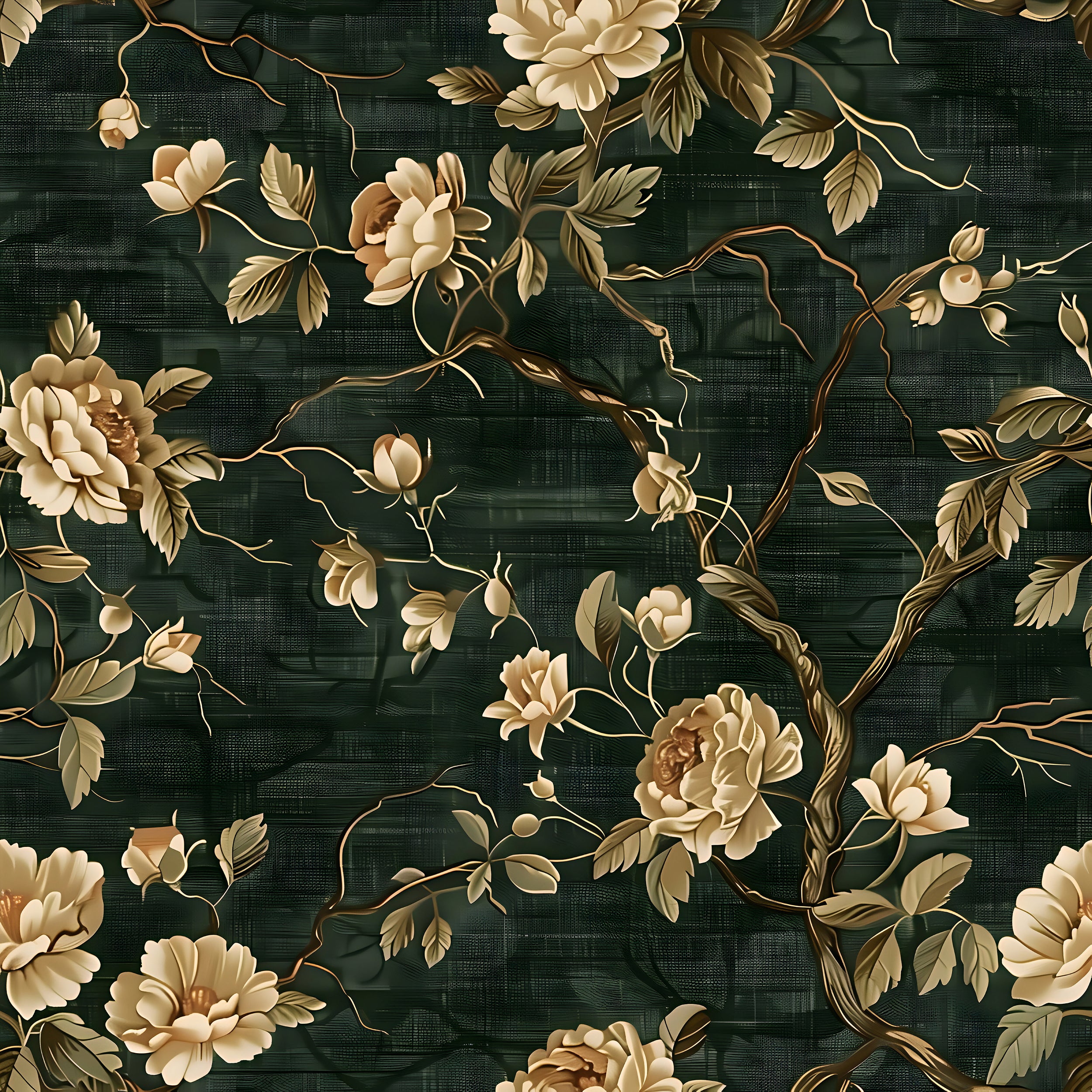 Green and gold botanical wall art