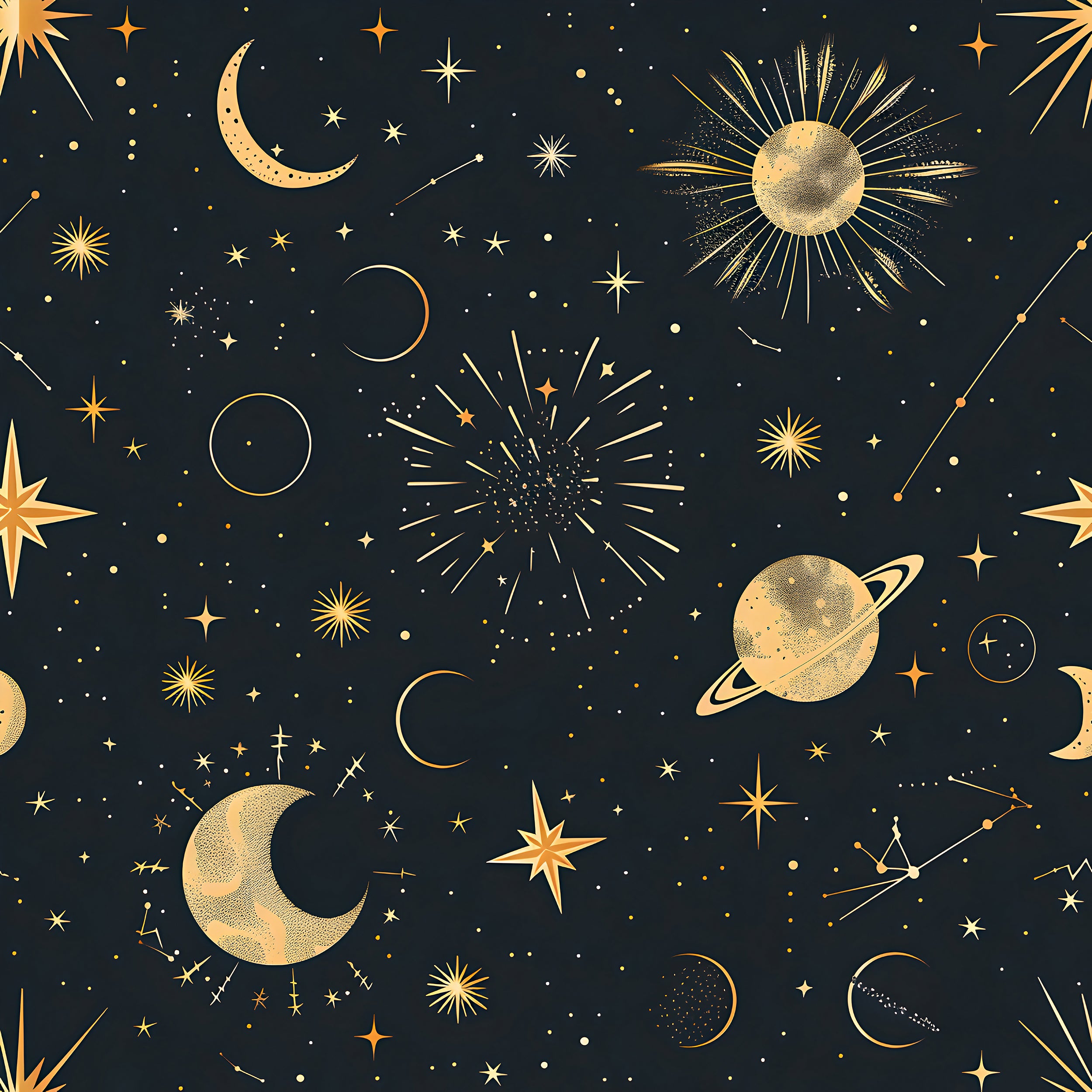 Dark celestial wallpaper Starry night wall decor