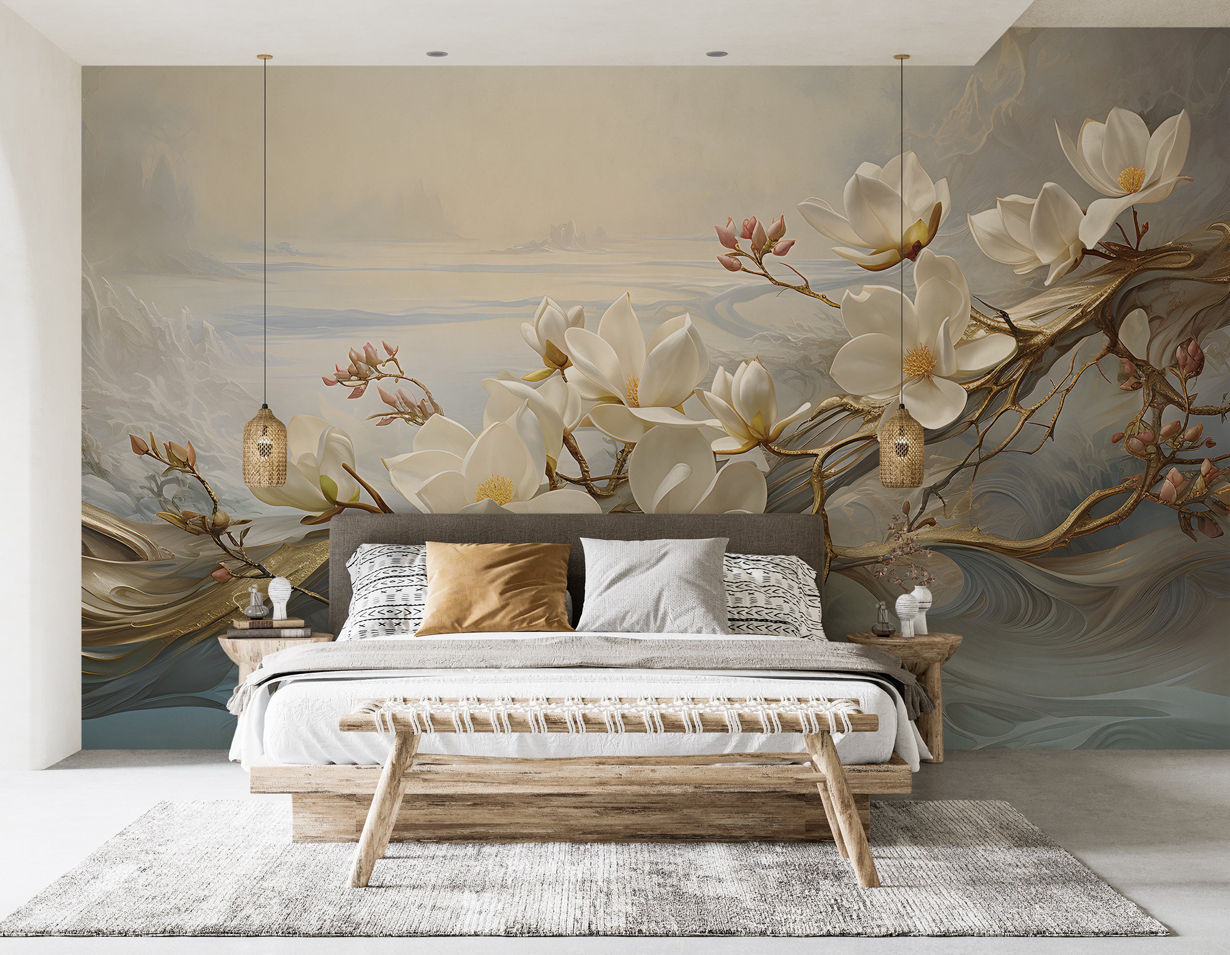 Peel and Stick Floral Wallpaper