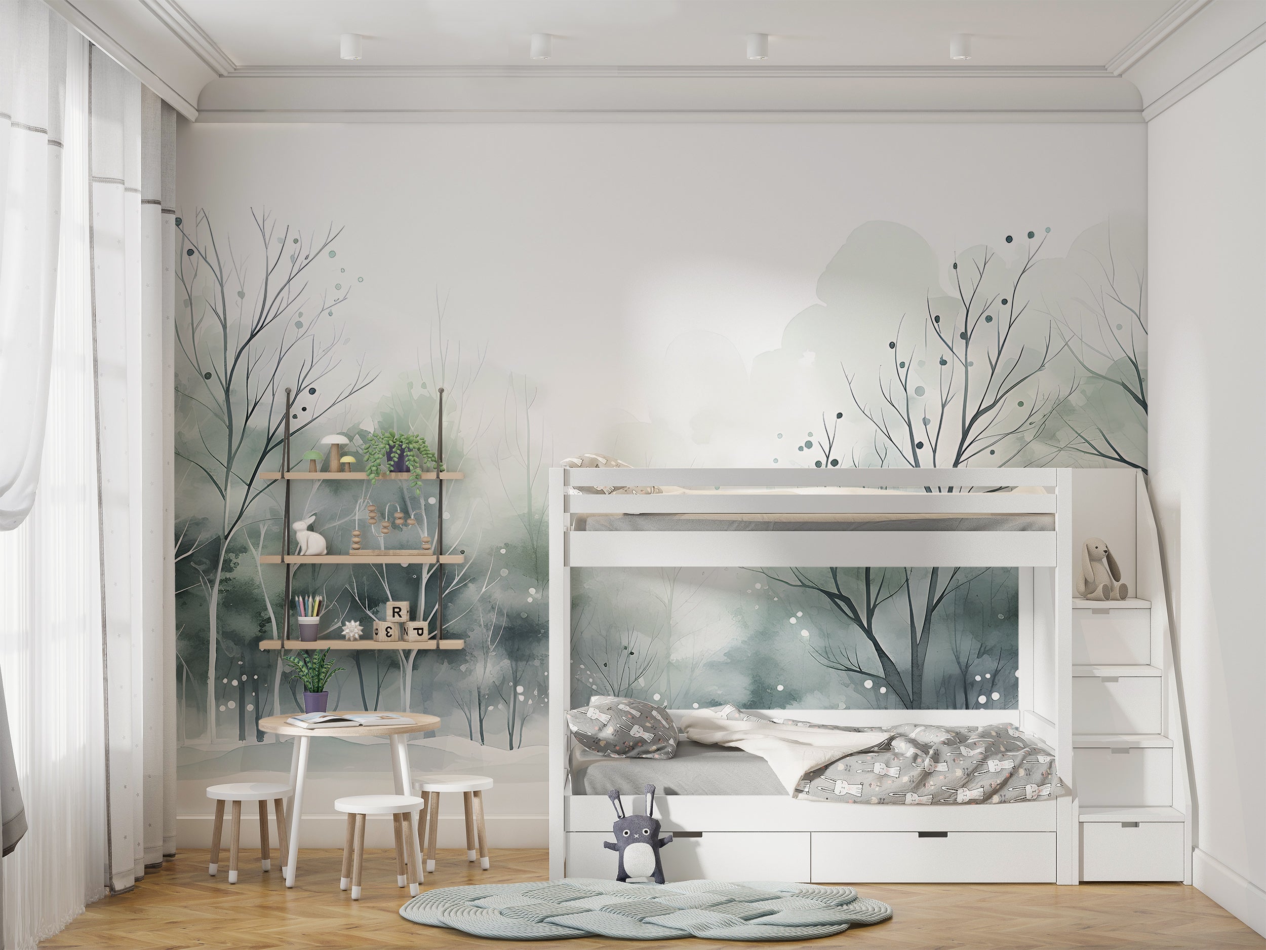Serene White and Green Nature Theme
