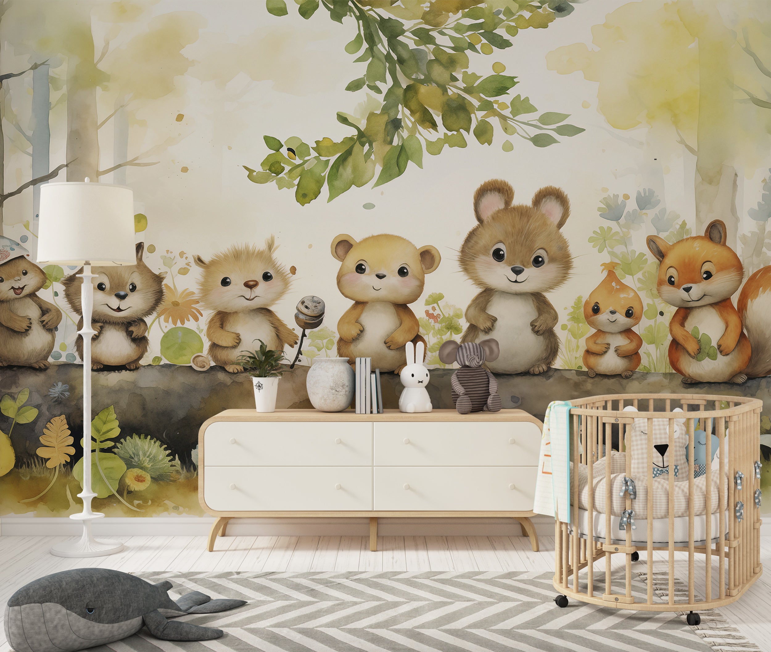 Woodland Animals Peel and Stick Mural
