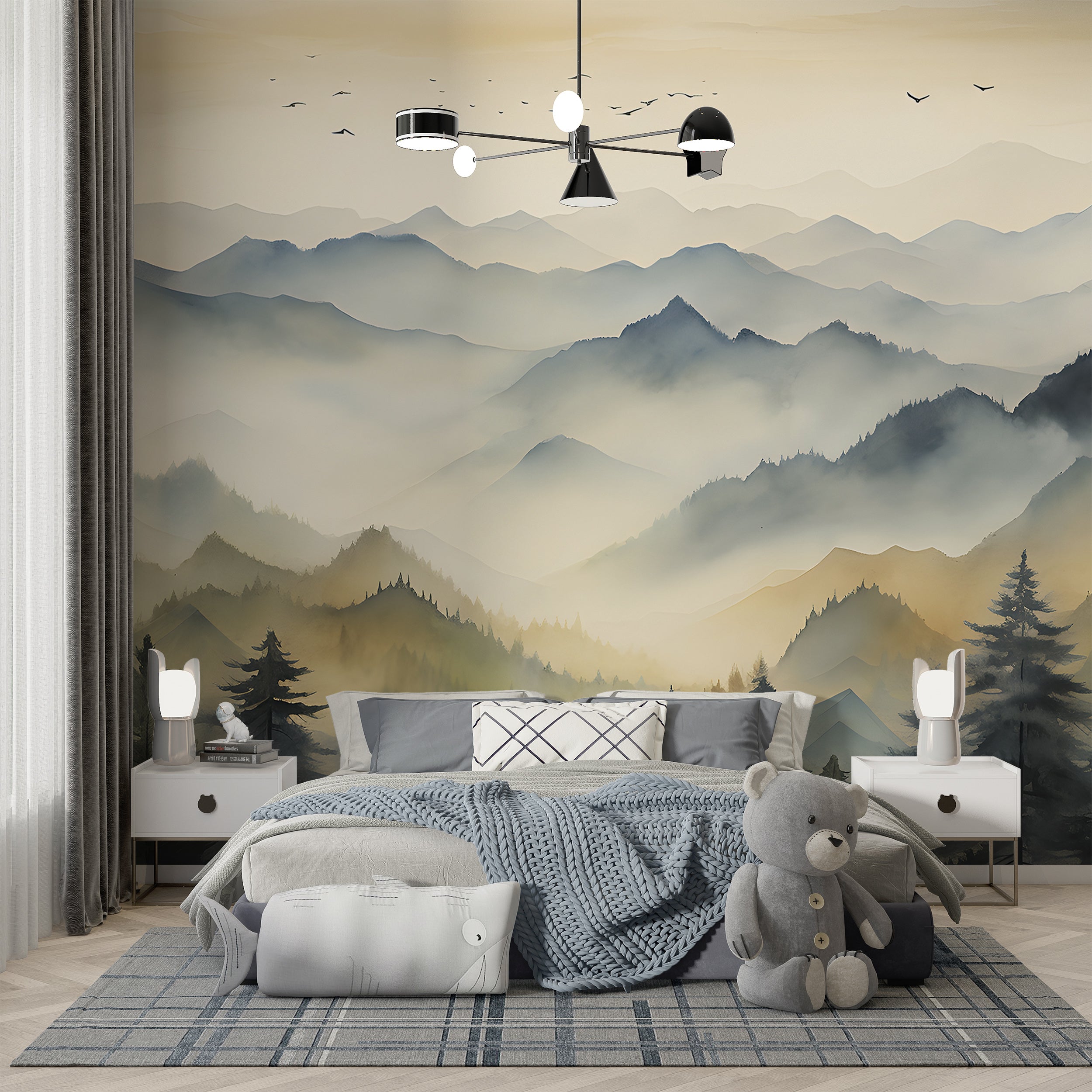 Kids Room Mountain Scene Wall Decor