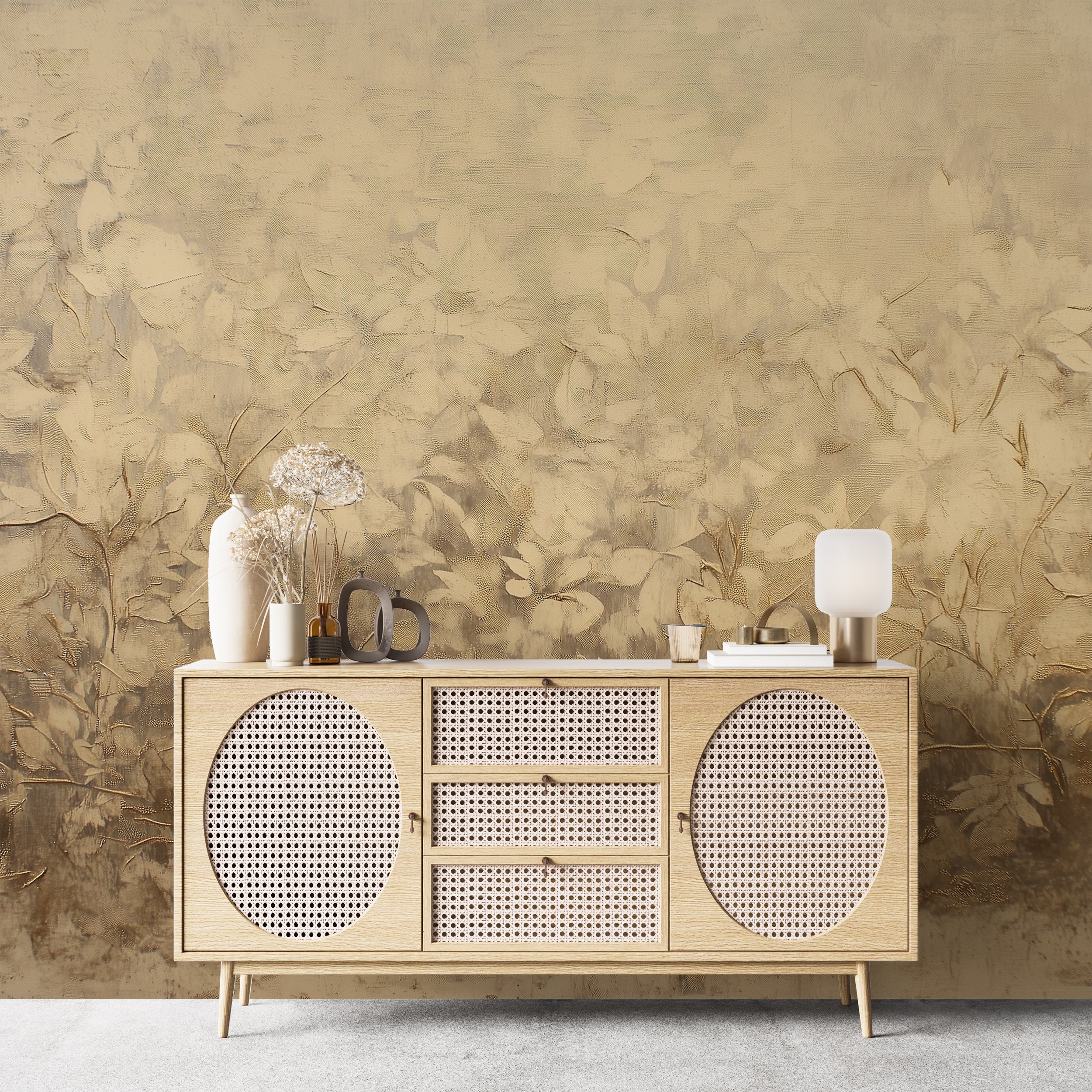 Removable classic botanical wall decor.
Luxury oil painting-style wallpaper with trees.