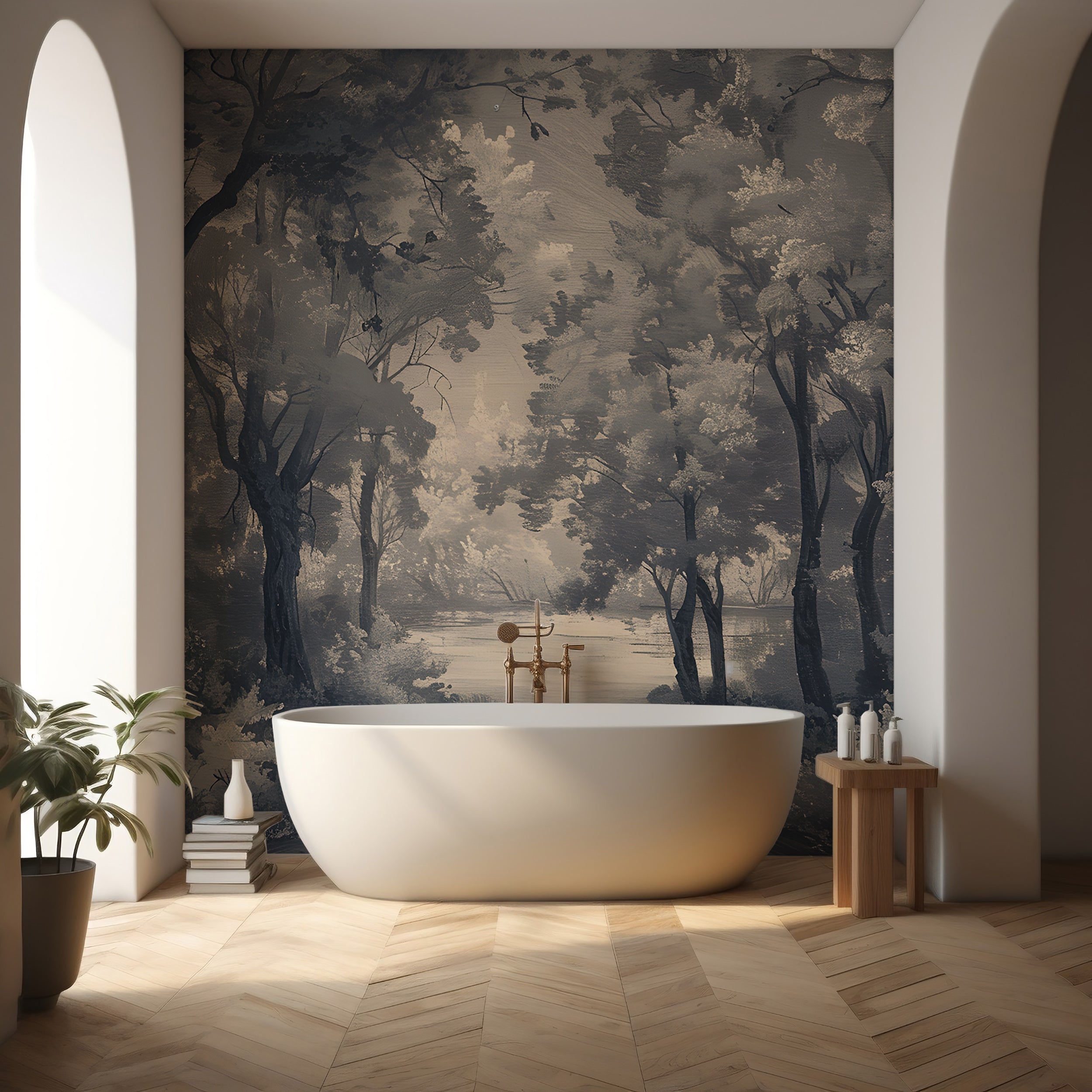 Peel and stick forest scene backdrop