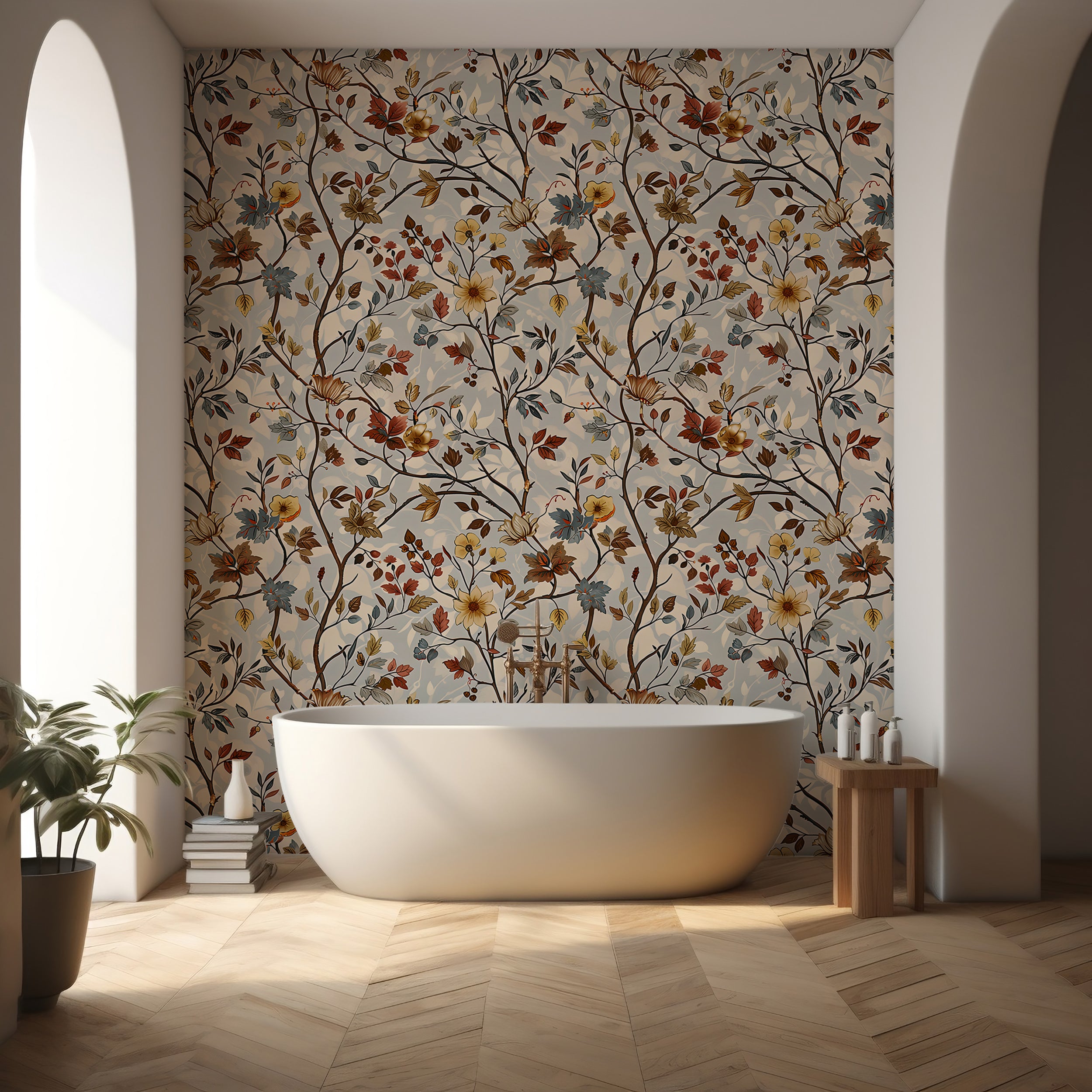 Removable floral wall decor