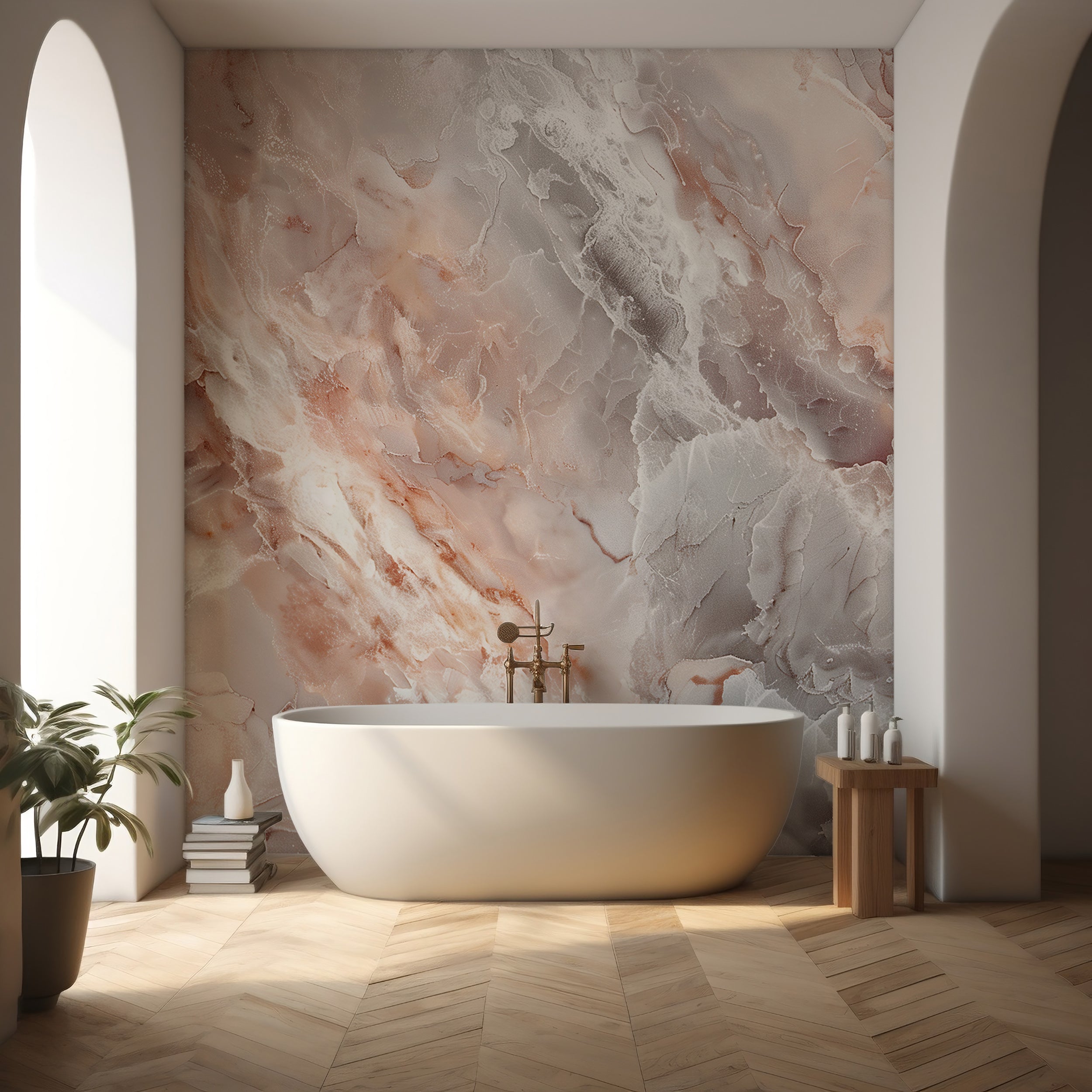 Custom size marble wall decor Grey marble peel and stick wall covering