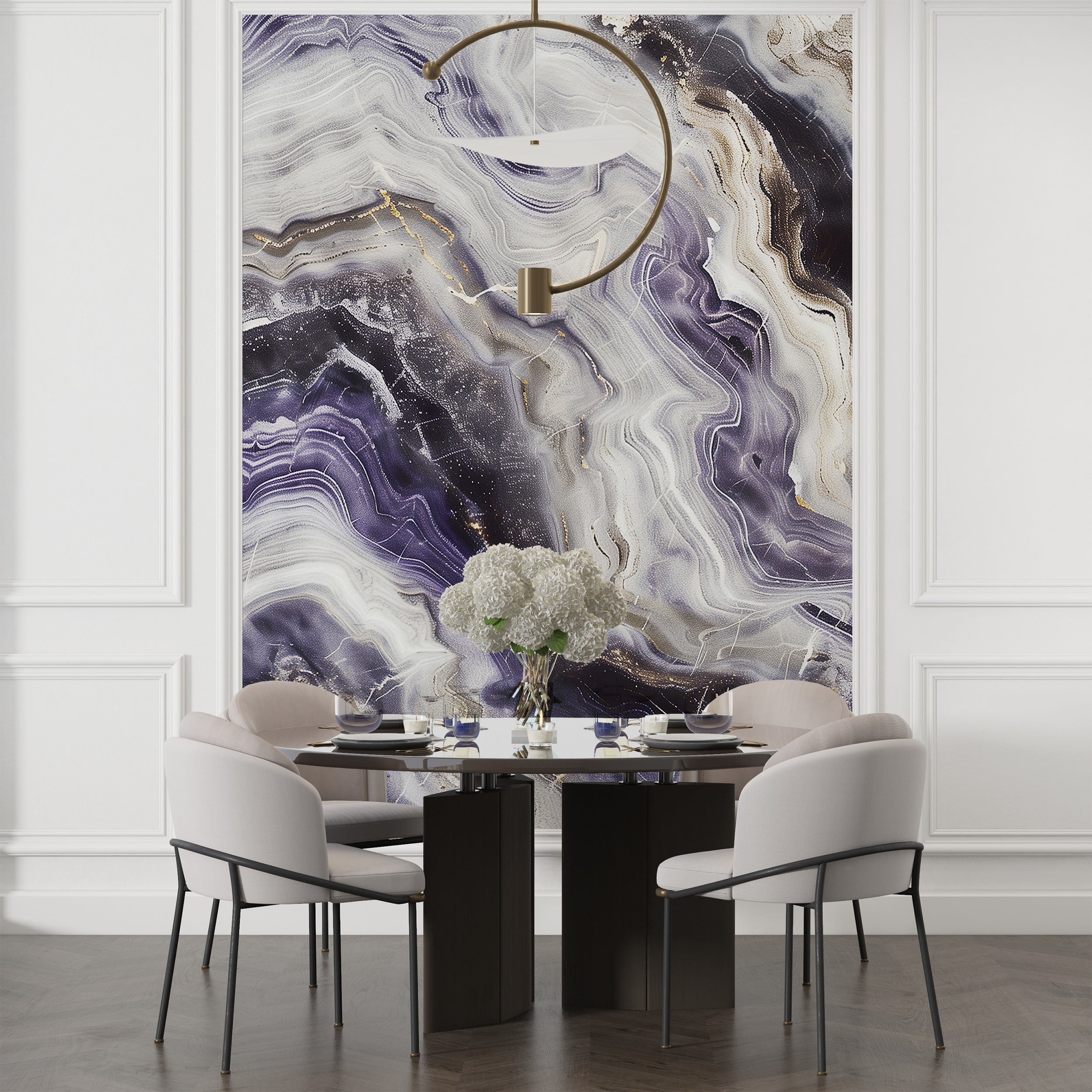 Purple marble texture decor Grey and purple peel and stick wallpaper