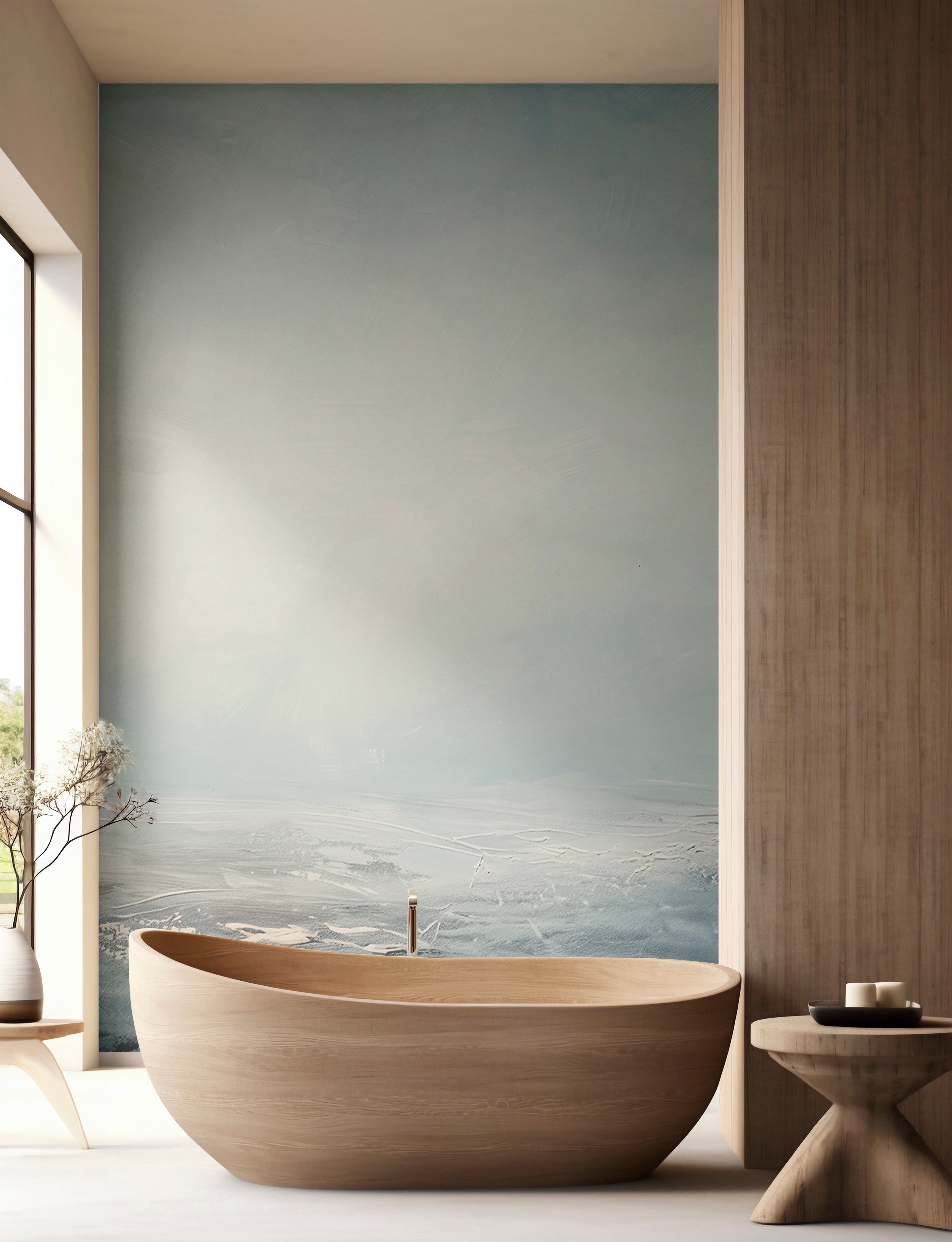 Abstract sea wall decor removable Peel and stick ocean oil painting mural