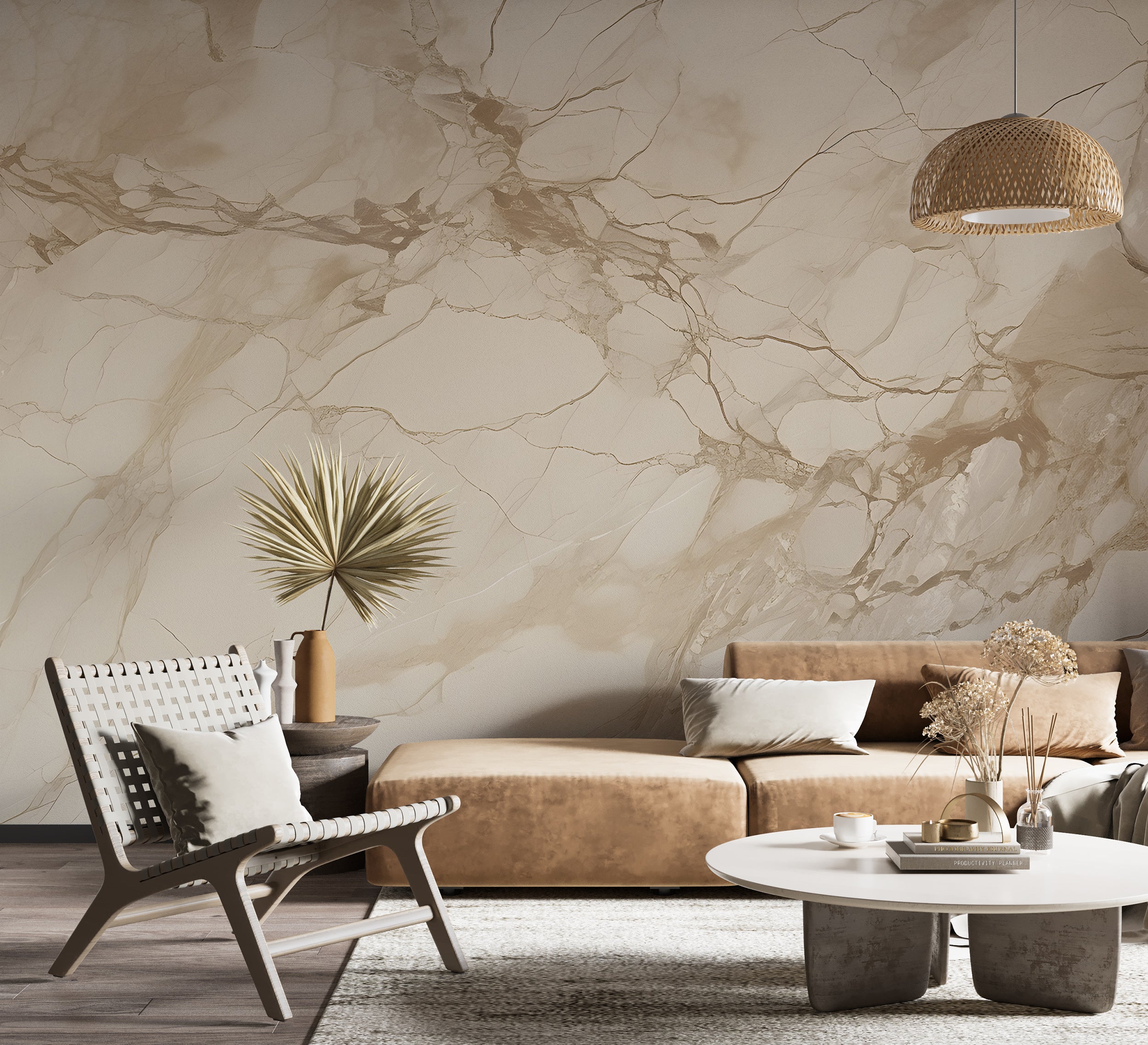 Soft Beige Concrete Wall Decoration