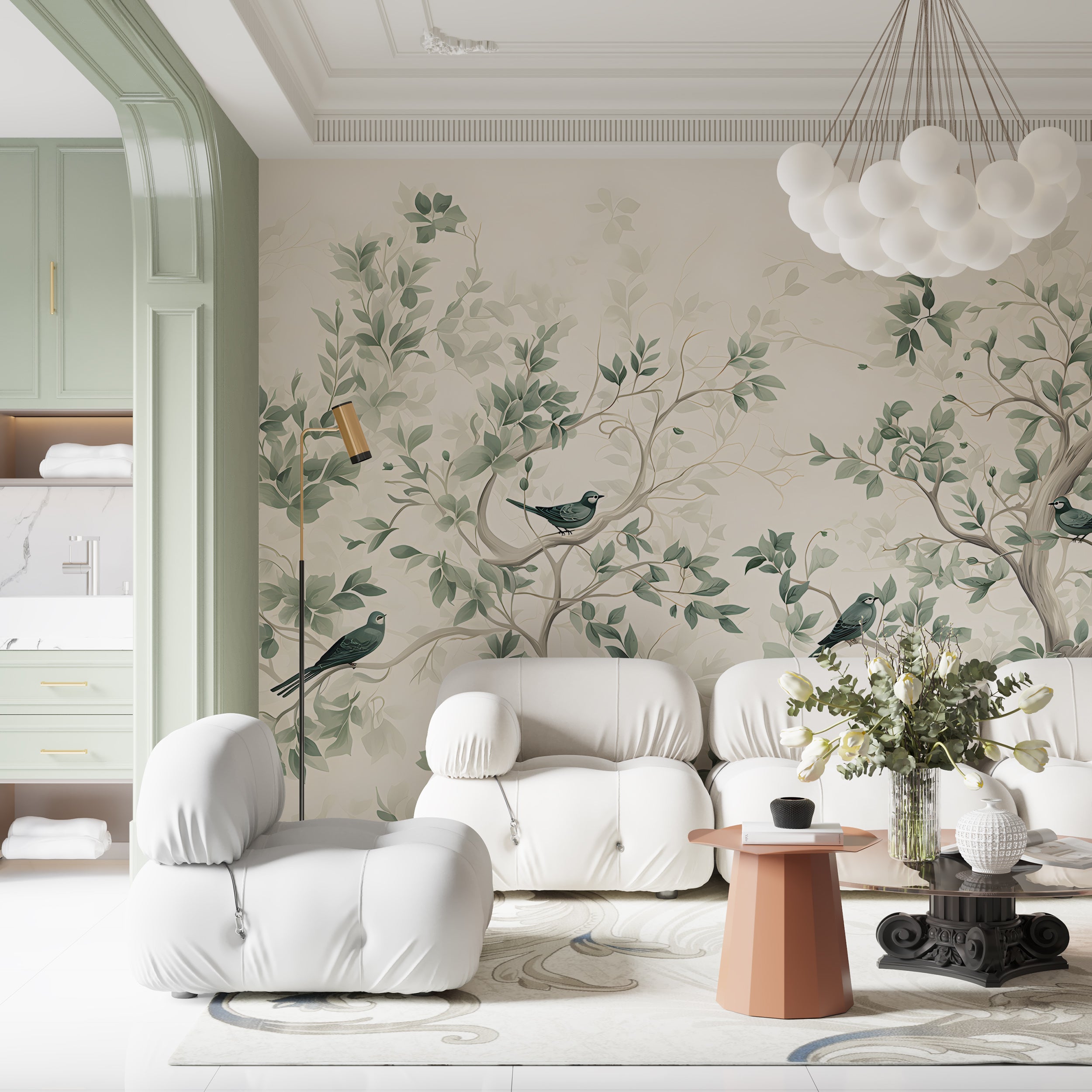 Sophisticated Green Floral Decor