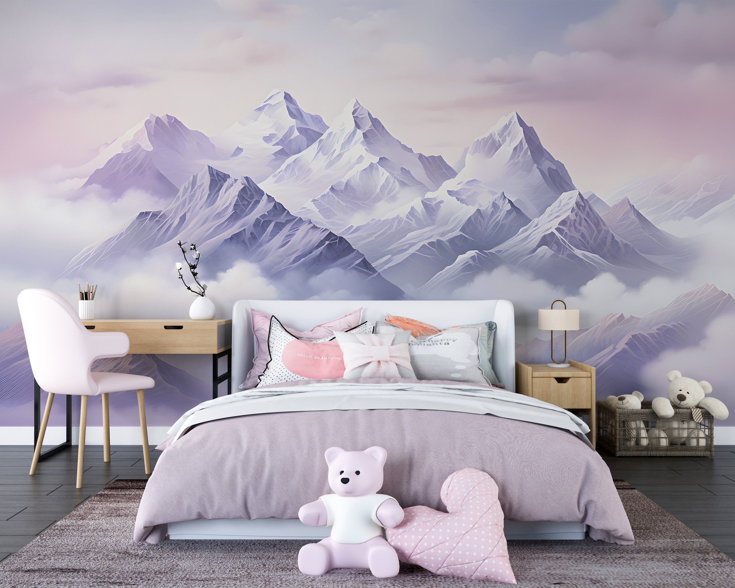 Pink Pastel Kids Landscape Wall Decor