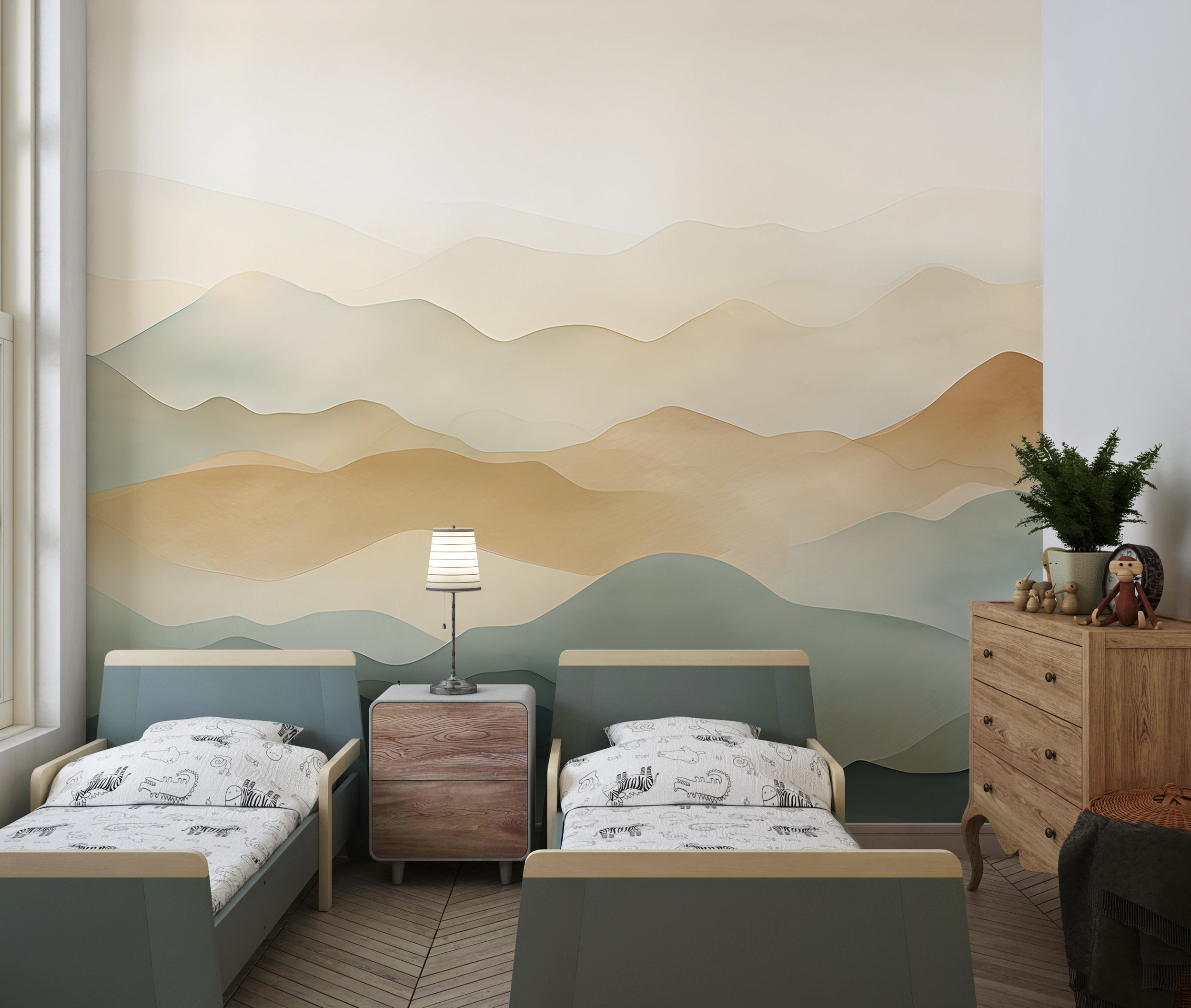 Peel and Stick Boho Nature Wallpaper