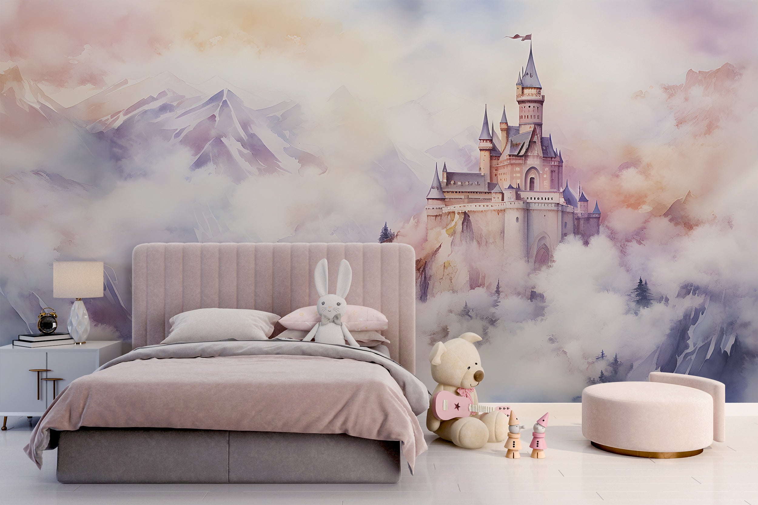 Foggy Mountain Nursery Wallpaper Decor
