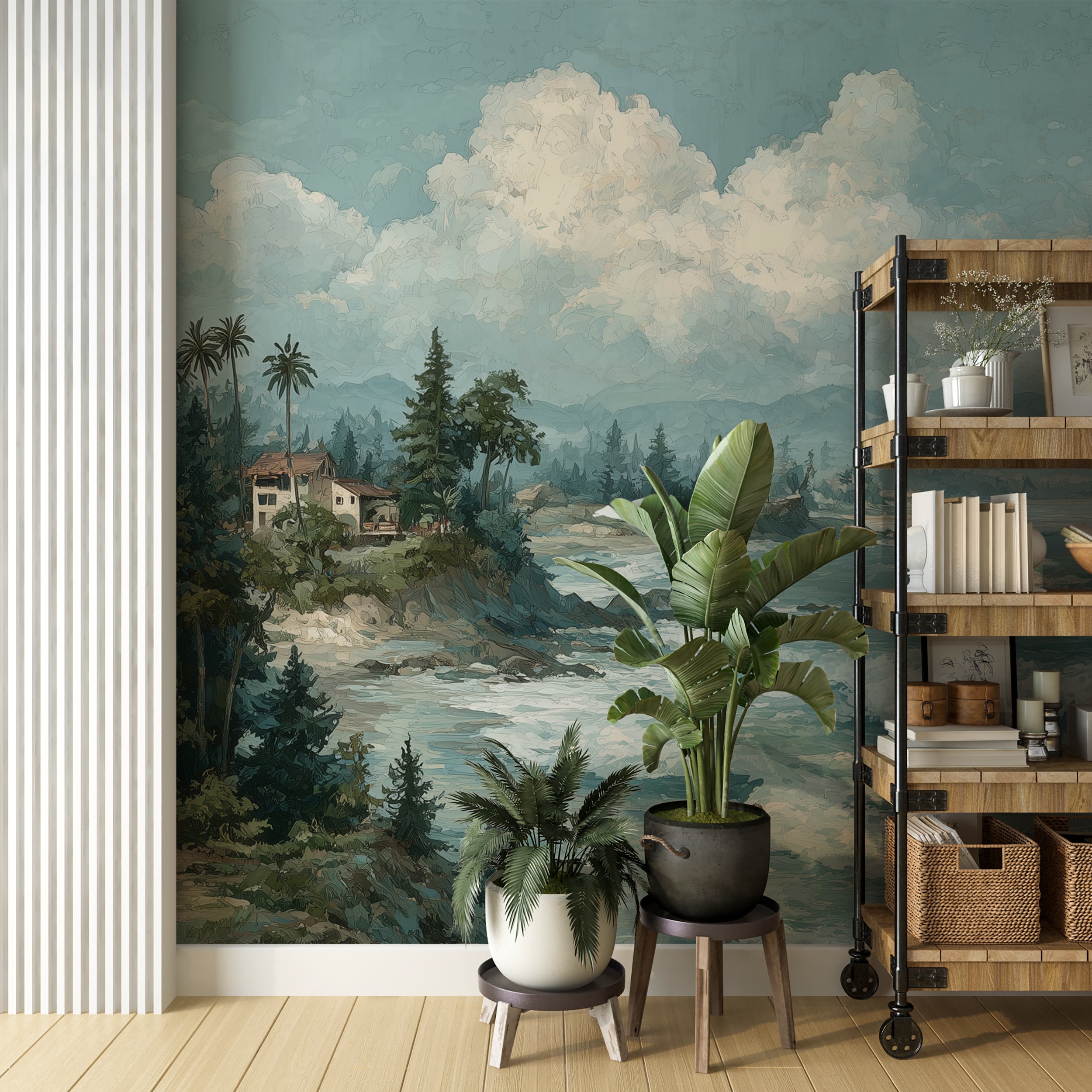 Peel and stick ocean view mural
Tranquil sea and sky wall decor