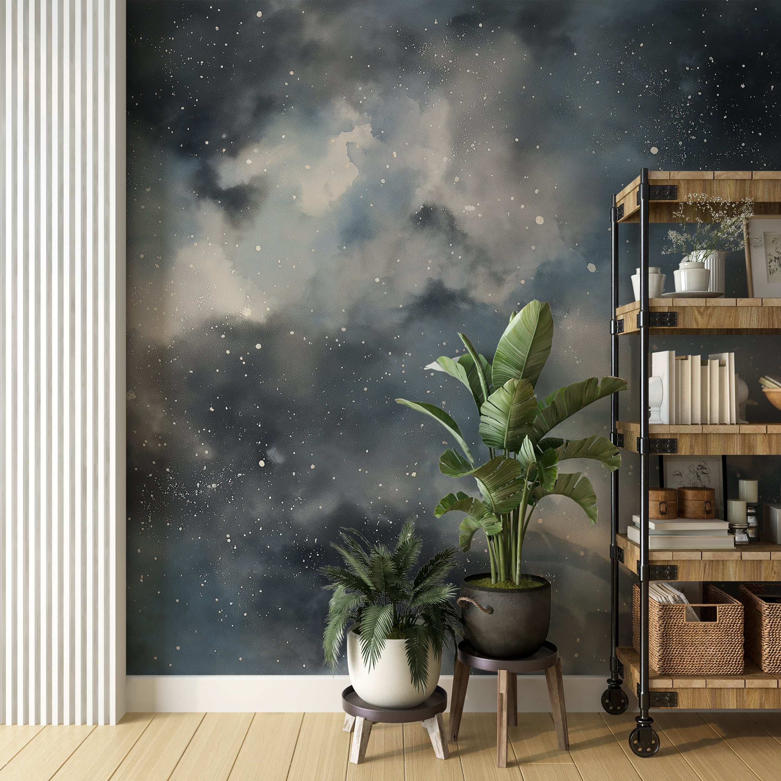 Peel and stick space wallpaper
Hand painted galaxy mural