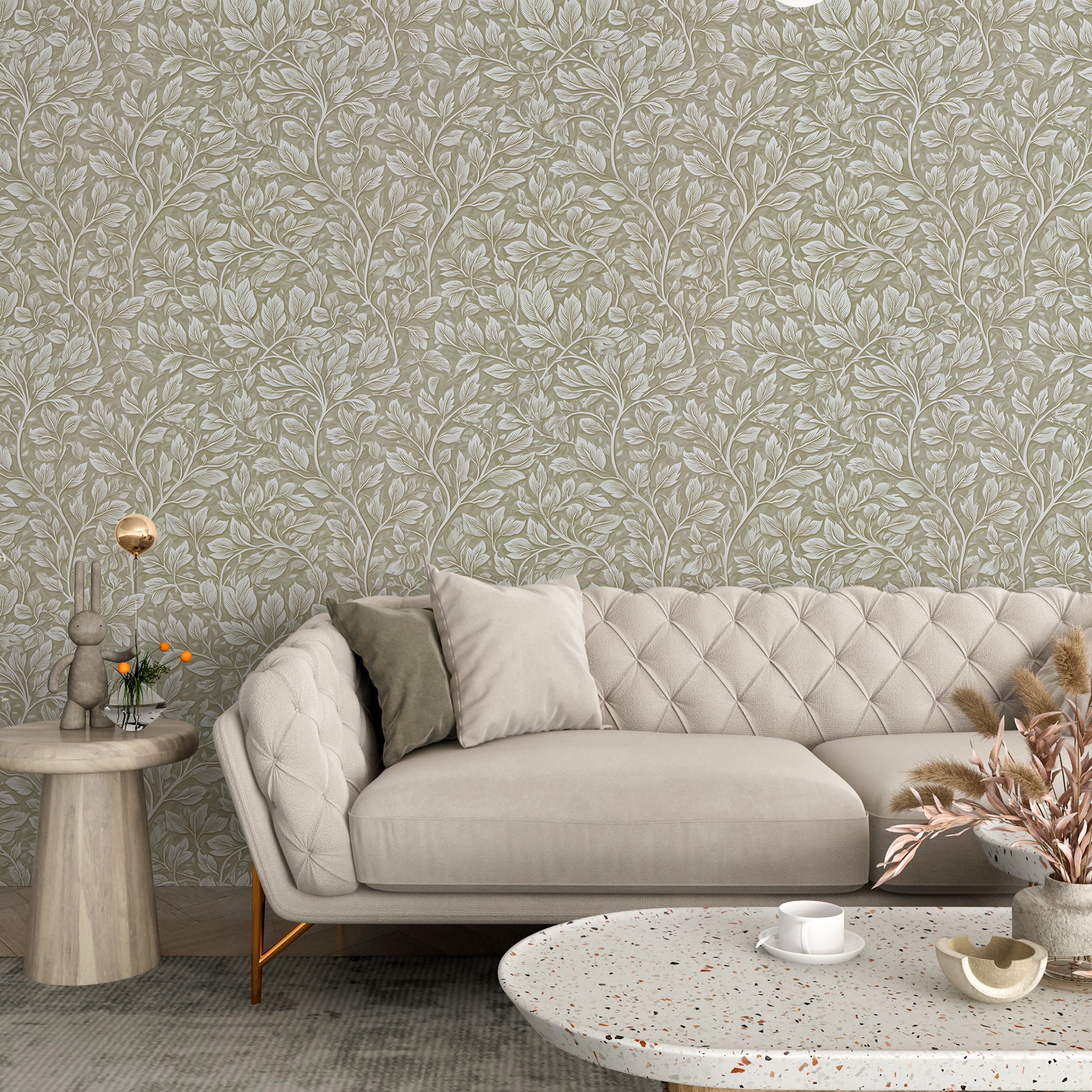Hand drawn botanical wallpaper style
Elegant wallpaper with floral vines