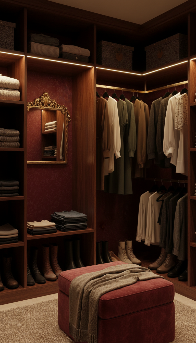 Dark Burgundy Wallpaper Botanical Line Art Pattern with Elegant Floral Vines and Delicate Minimalist Plant Motifs