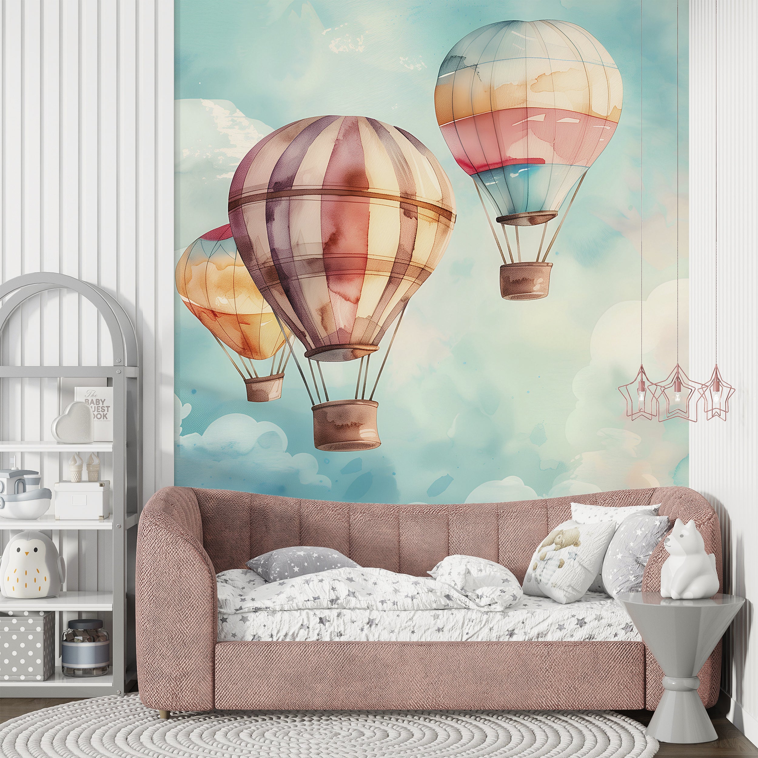Peel and stick sky mural for nursery
