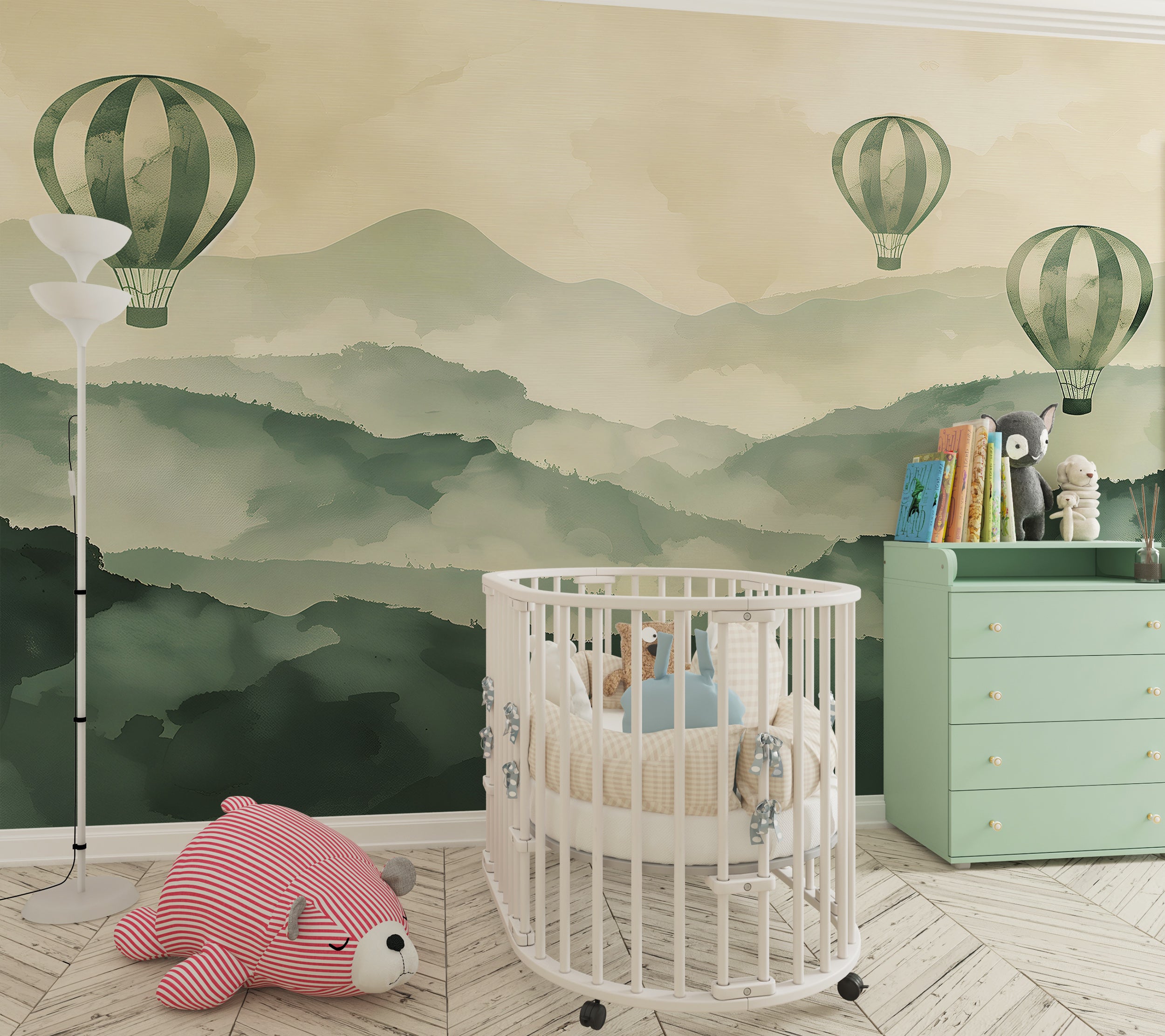 Dreamy nursery landscape mural