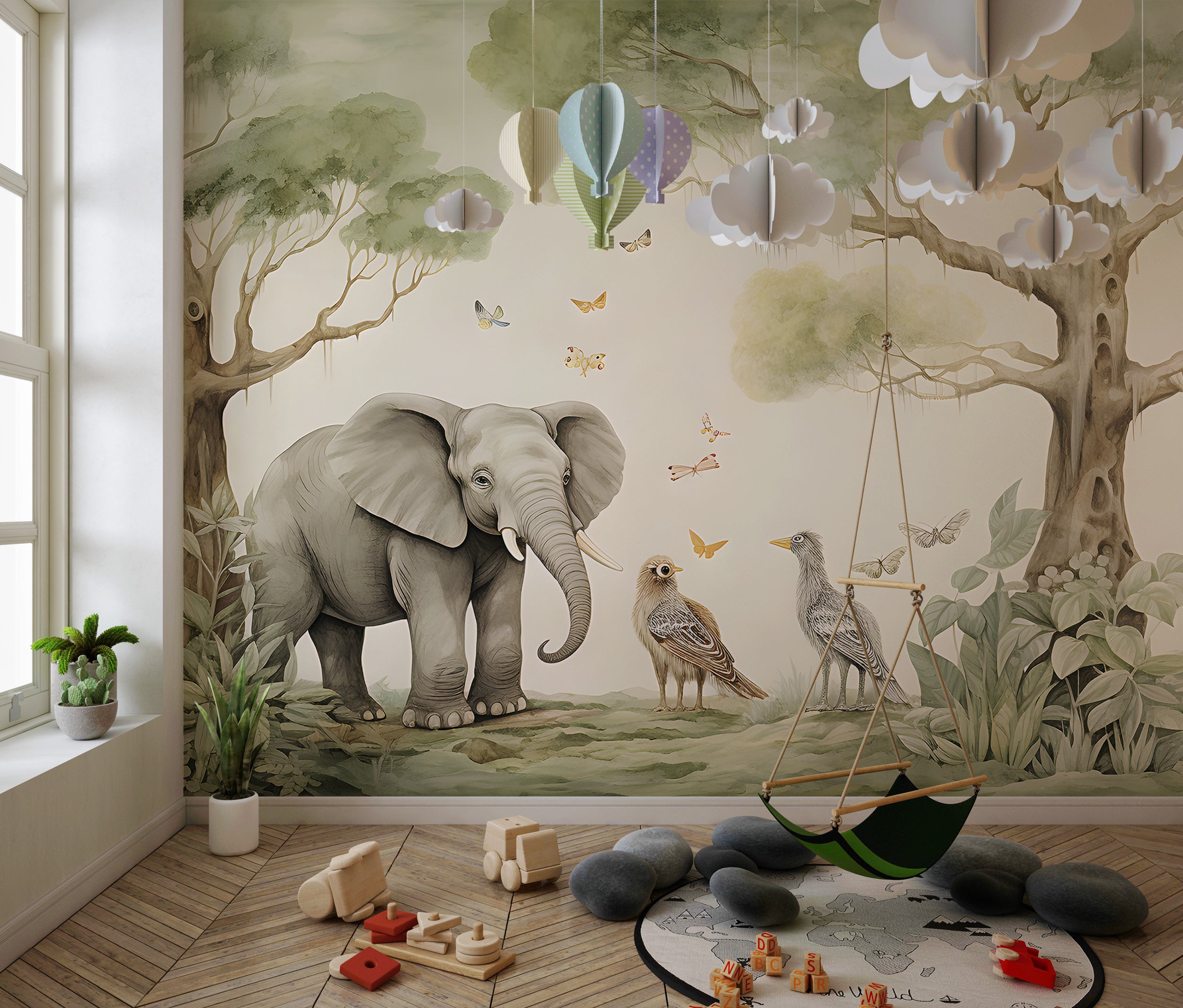 Safari-Themed Peel and Stick Wallpaper