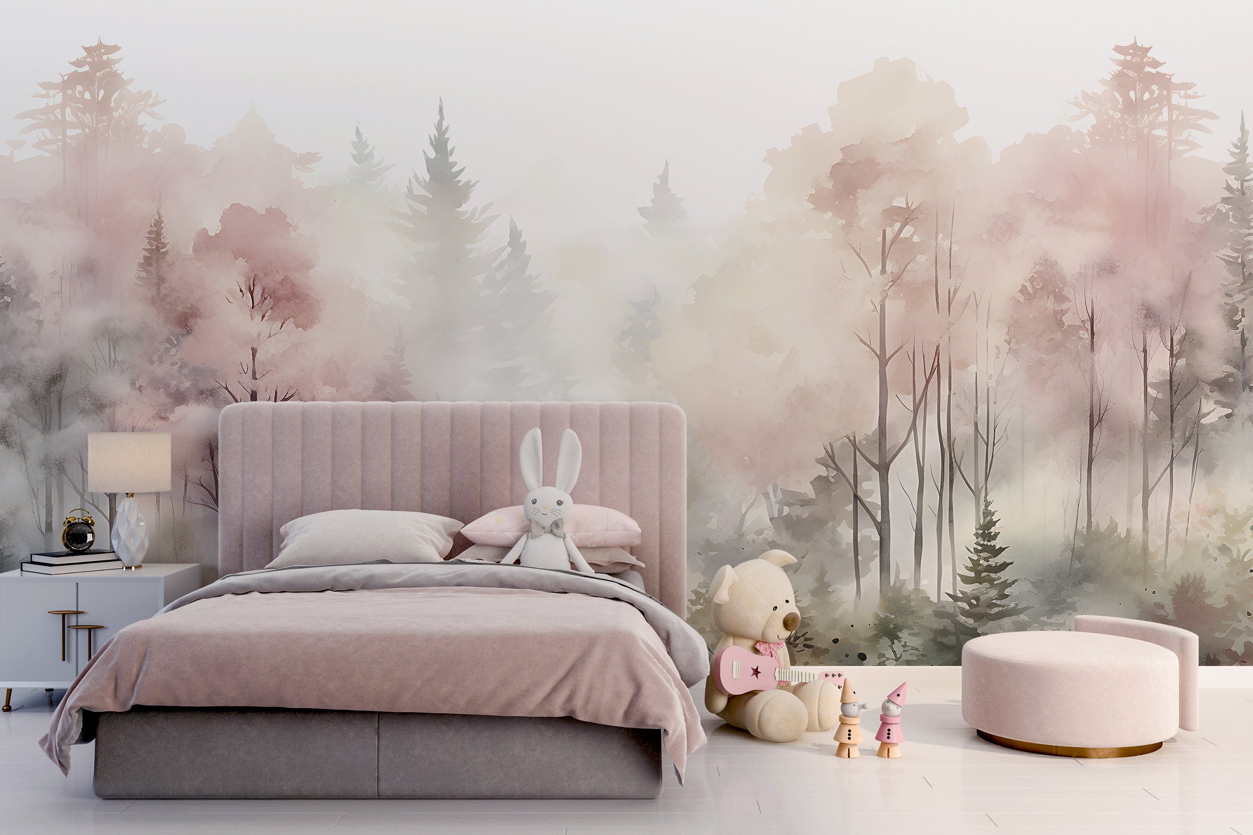 Serene Pink Woods Wall Art