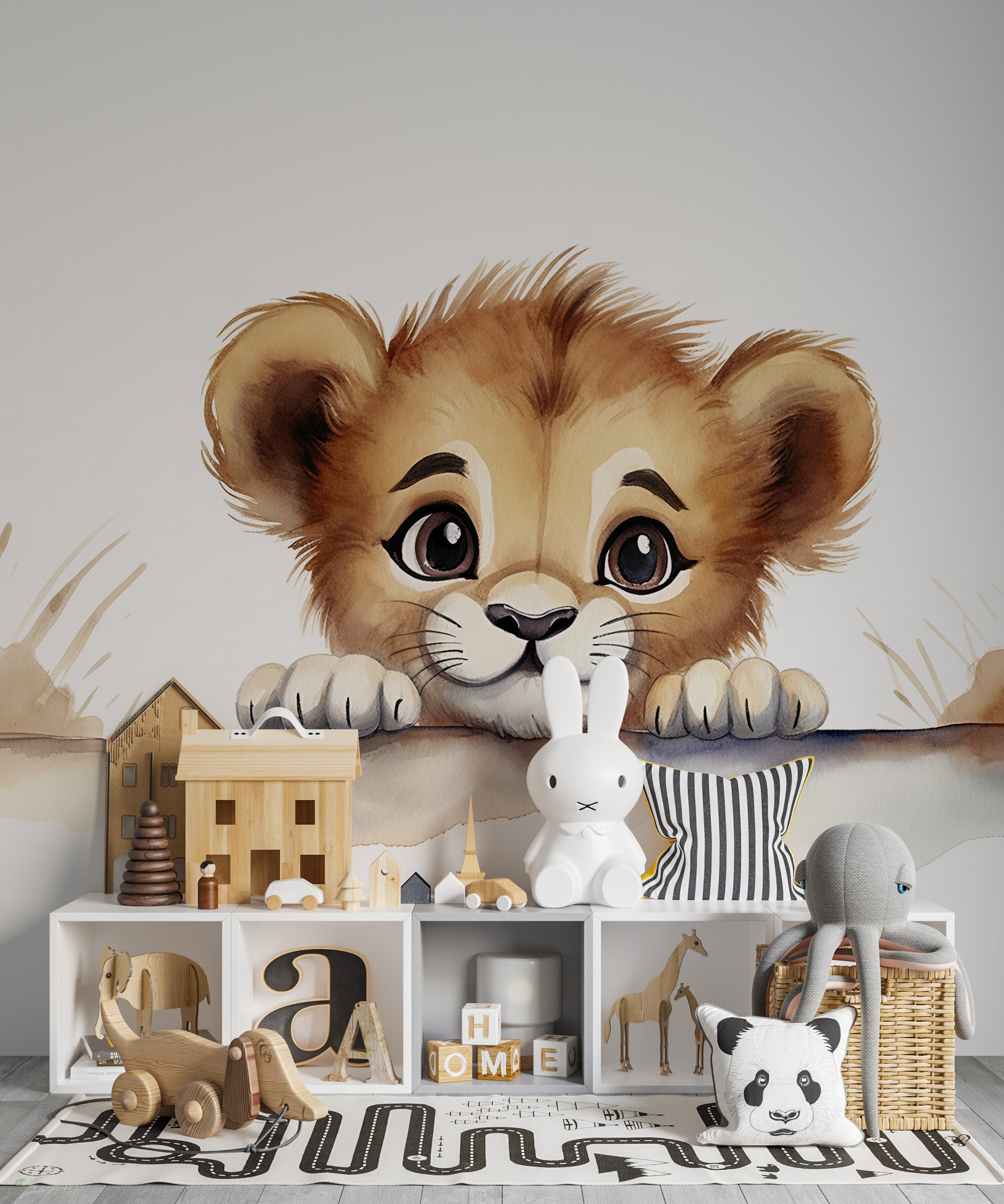 Safari Inspired Peel and Stick PVC-Free Kids Wallpaper