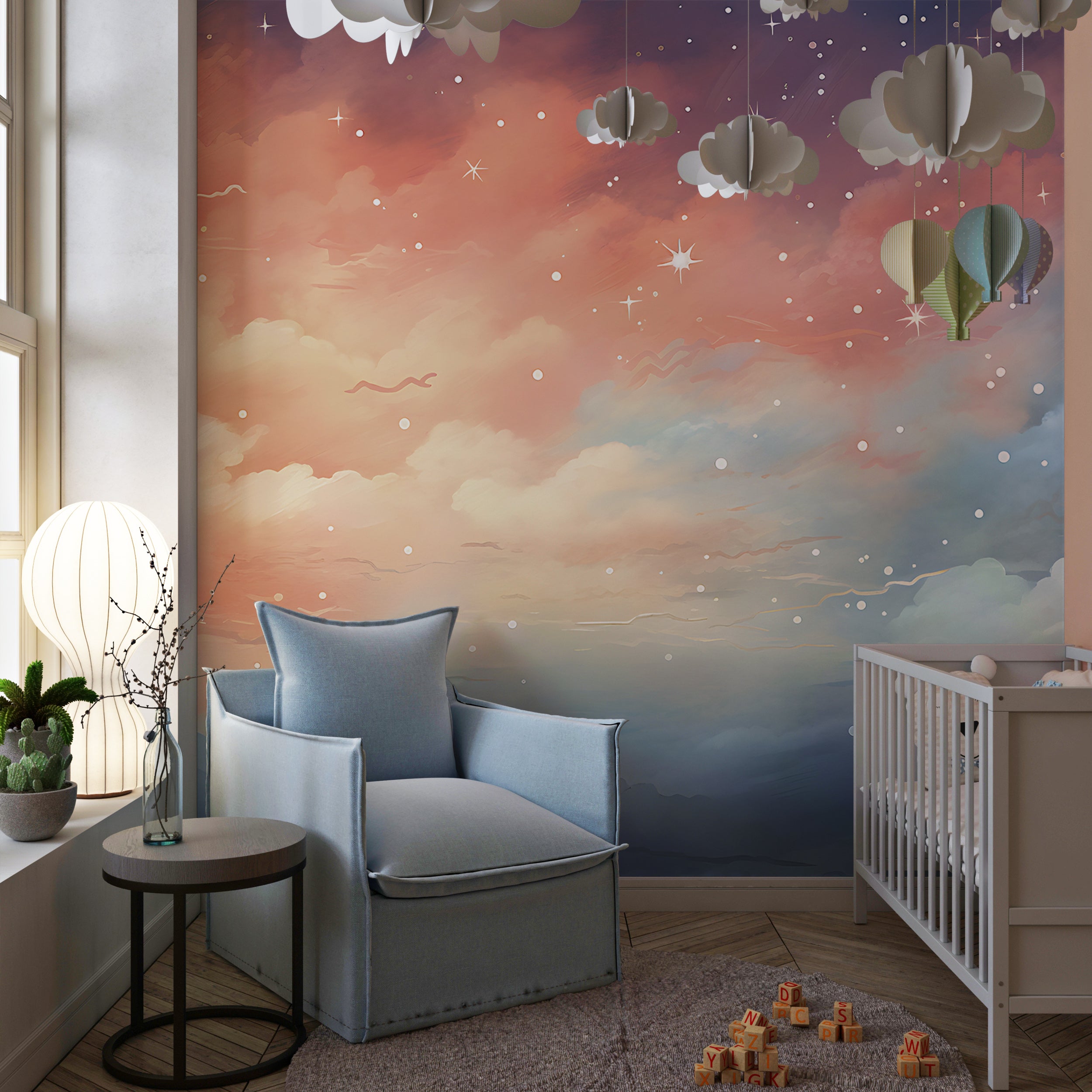 Peel and Stick Nursery Stars and Sky