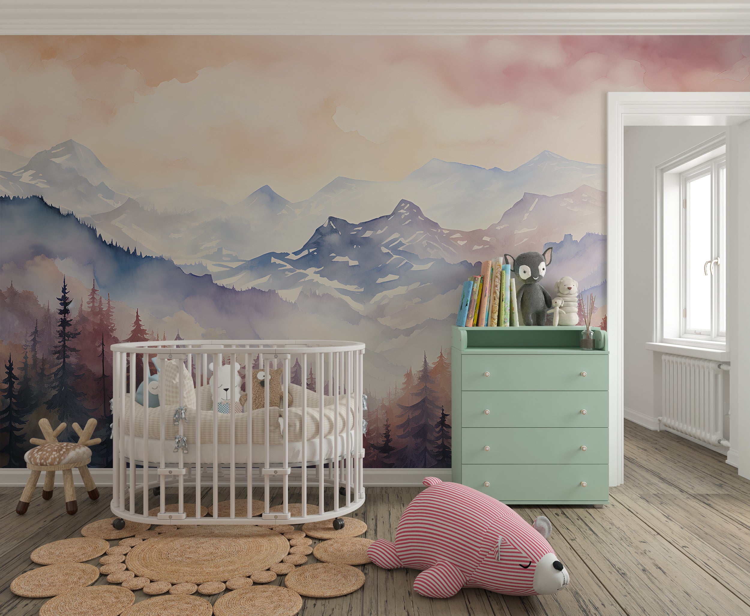Peel and Stick Forest Mural Alt Wallpaper
